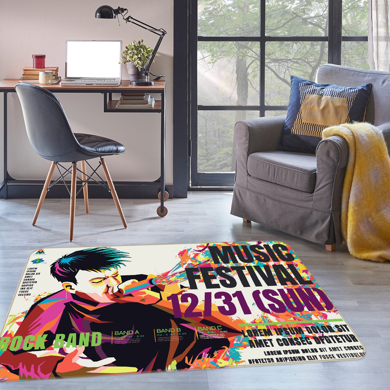 3D Singer 77166 Non Slip Rug Mat