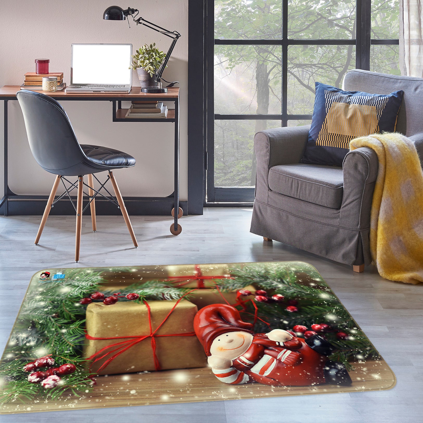 3D Gift 54236 Christmas Non Slip Rug Mat Xmas