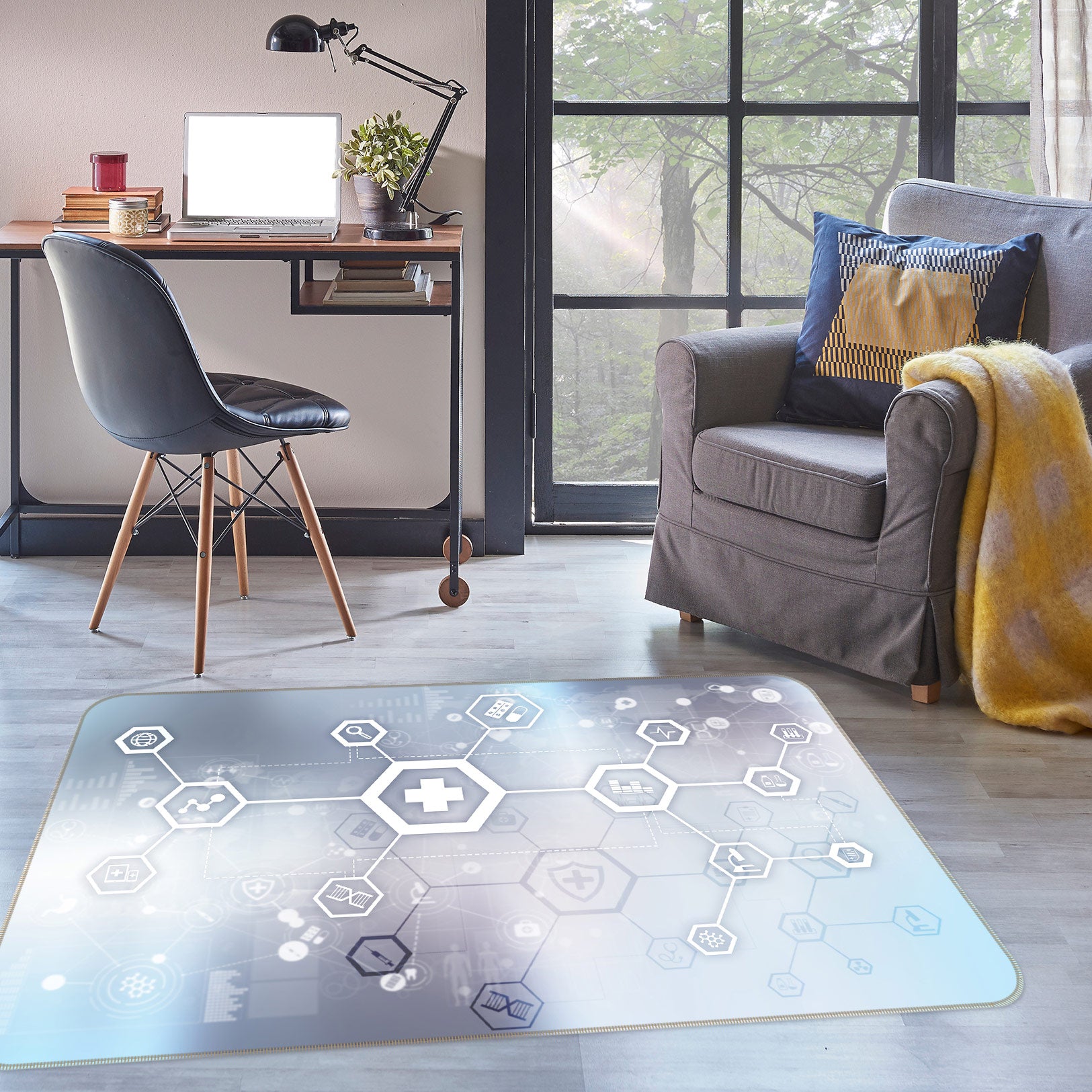 3D Hexagon 77162 Non Slip Rug Mat