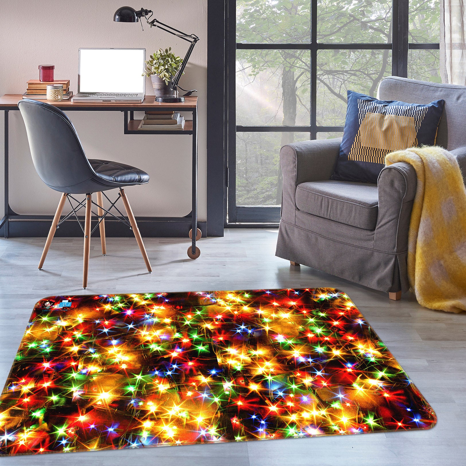 3D Color Starlight 55059 Christmas Non Slip Rug Mat Xmas