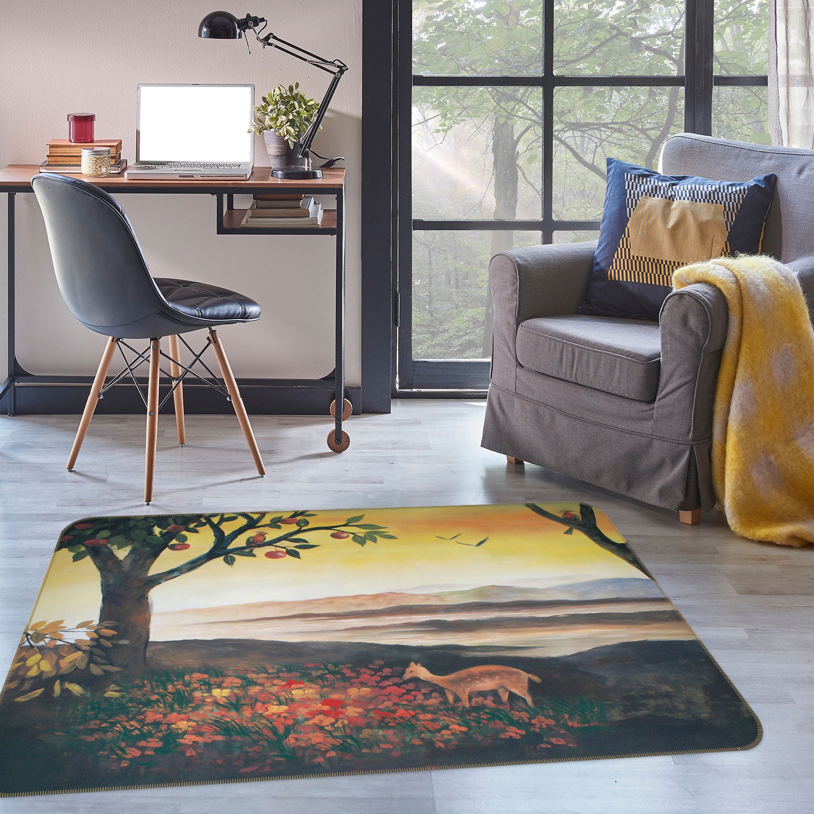 3D Tree Flower 75204 Non Slip Rug Mat