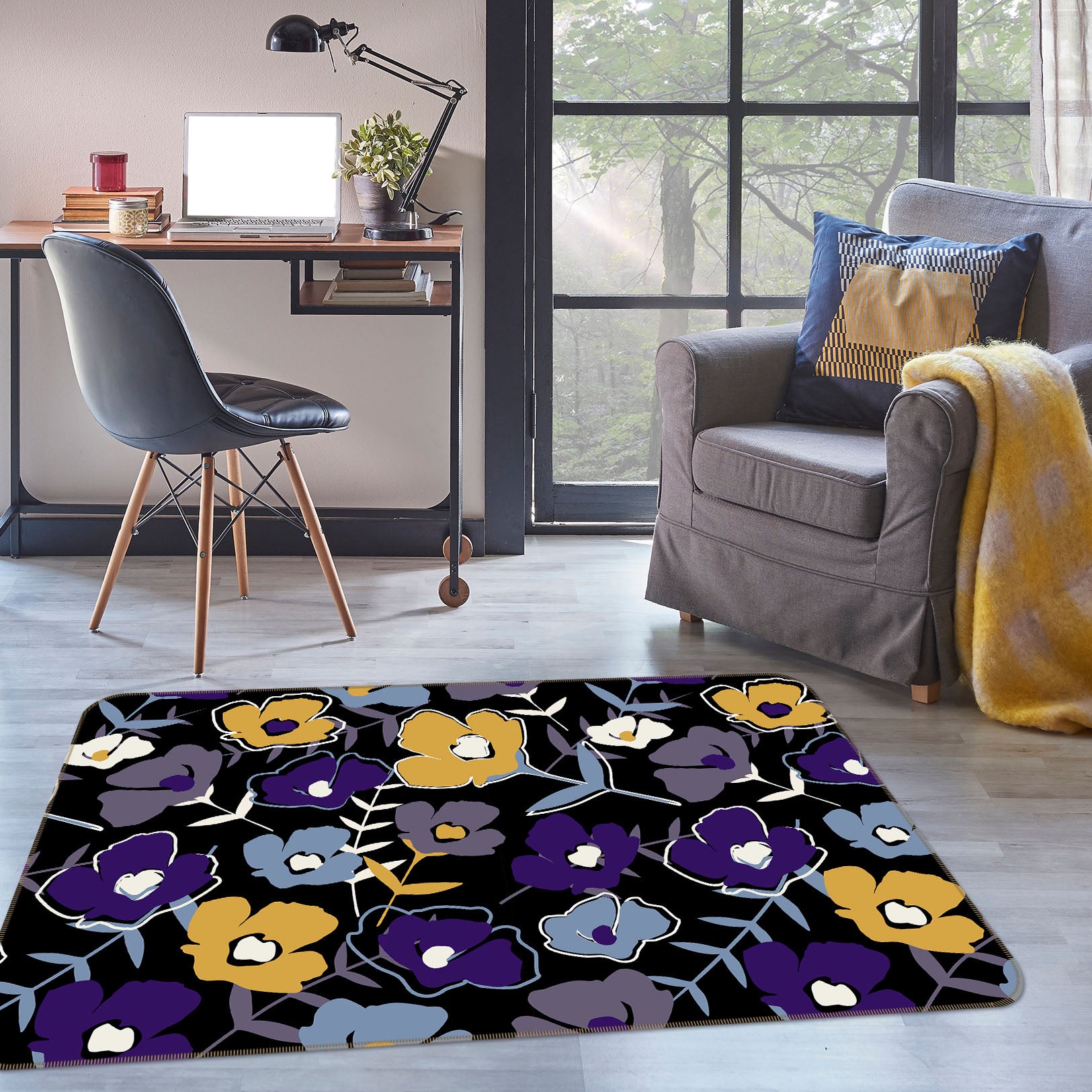 3D Flowers 31036 Non Slip Rug Mat