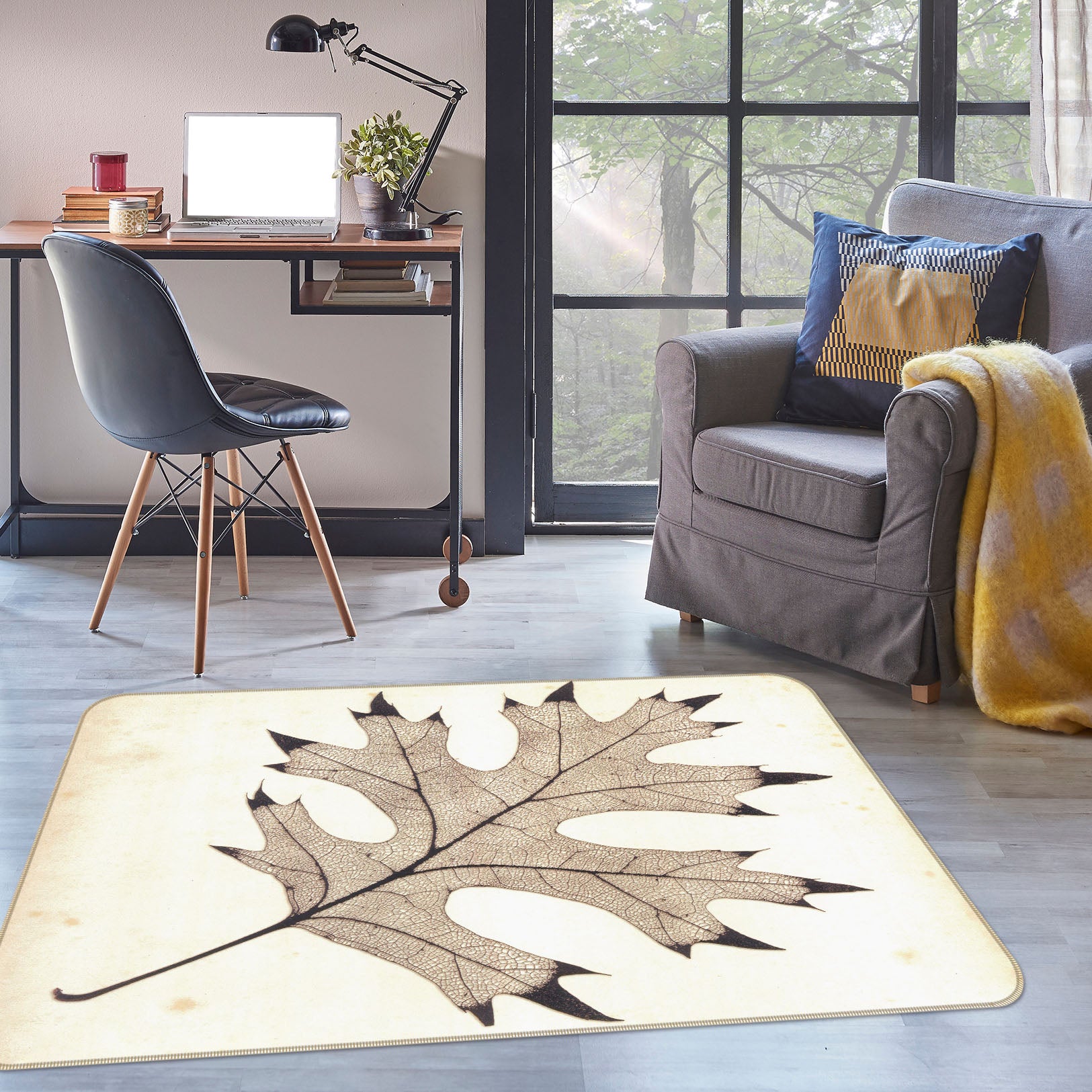 3D Leaves 32053 Non Slip Rug Mat