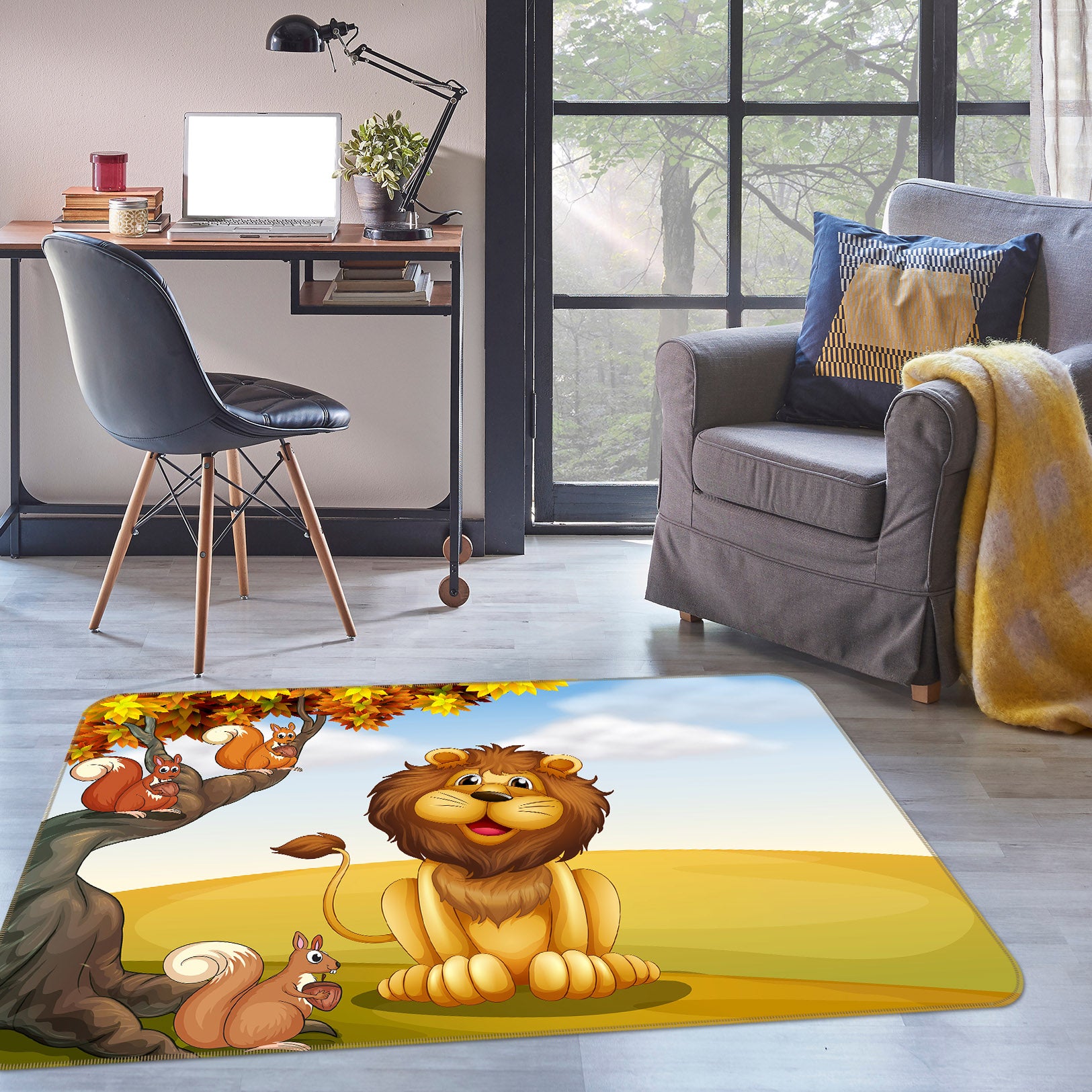 3D Lion Animals 36148 Non Slip Rug Mat