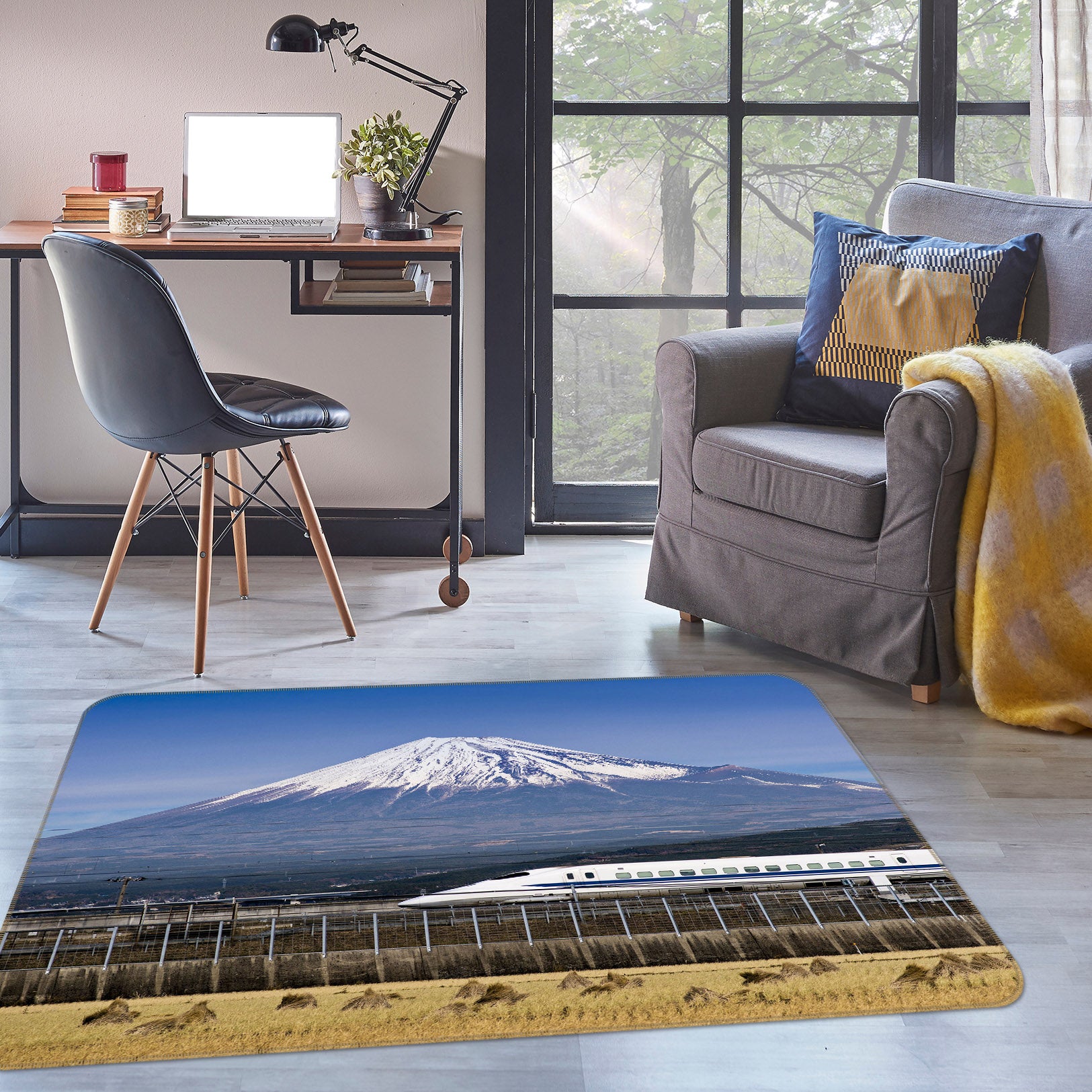 3D Snow Mountain High-Speed Rail 68091 Vehicle Non Slip Rug Mat