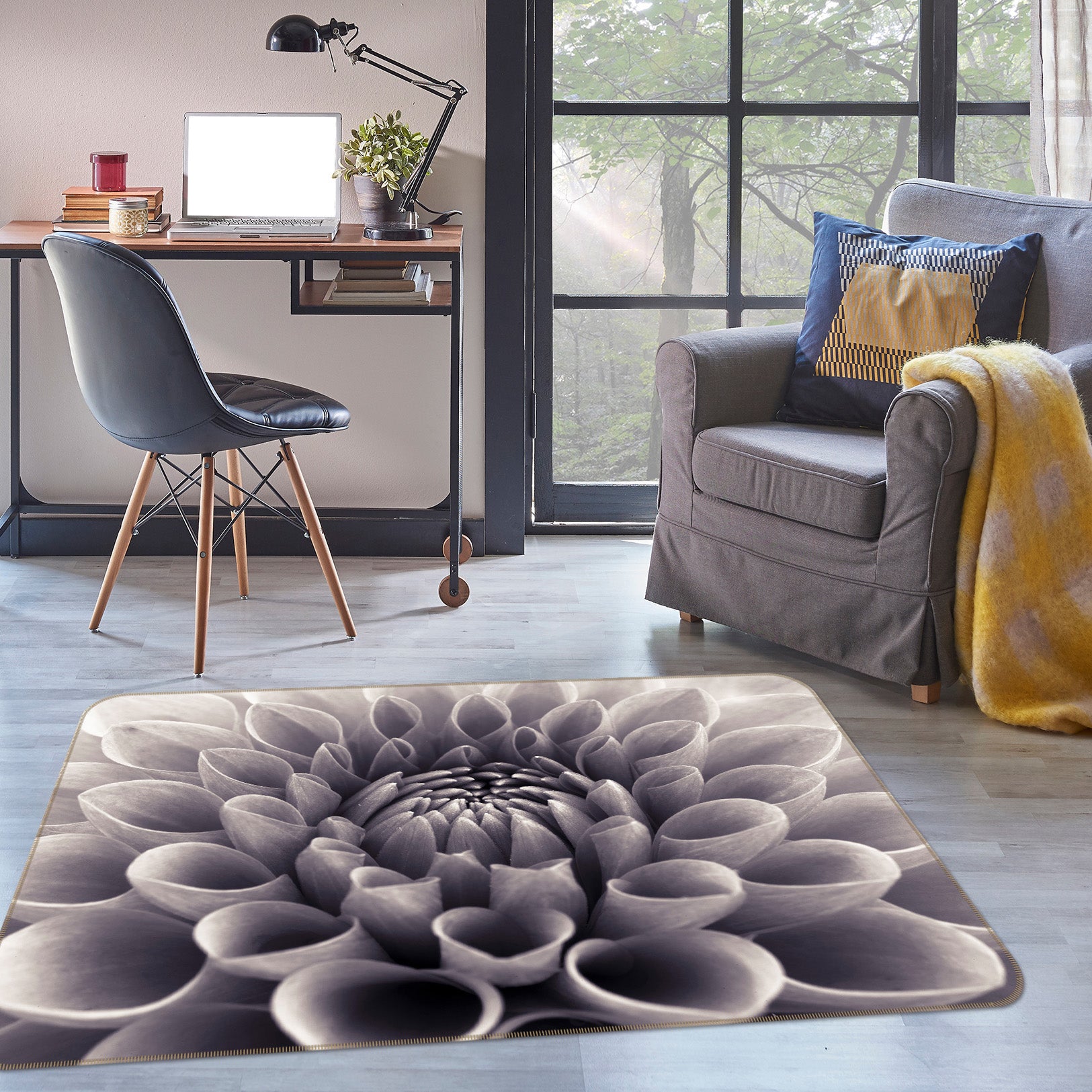 3D Flowers 83204 Assaf Frank Rug Non Slip Rug Mat