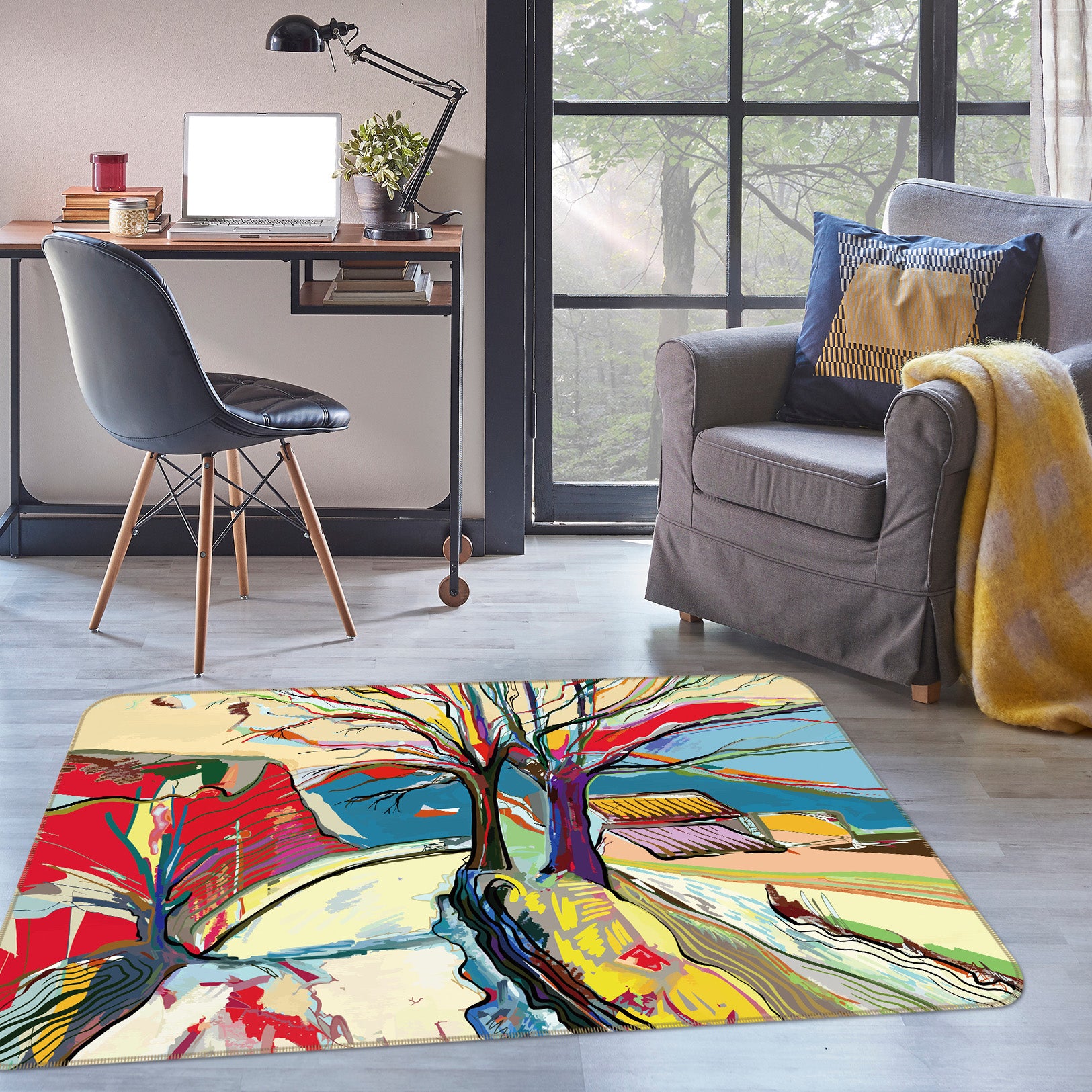 3D Trees 35005 Non Slip Rug Mat
