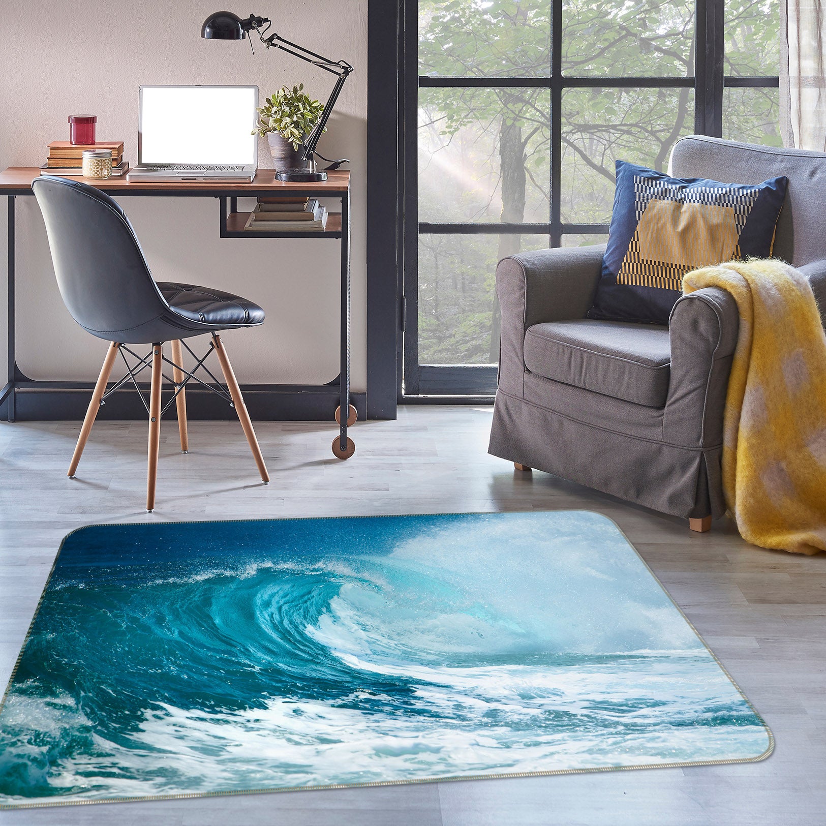 3D Waves 34124 Non Slip Rug Mat