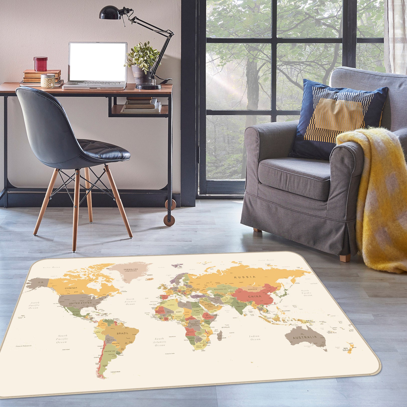 3D Map 36066 Non Slip Rug Mat
