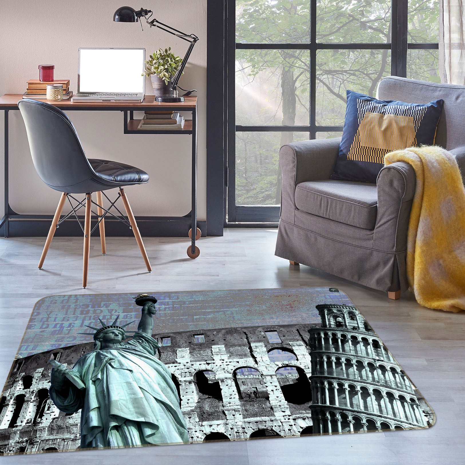 3D Statue Of Liberty 32003 Non Slip Rug Mat
