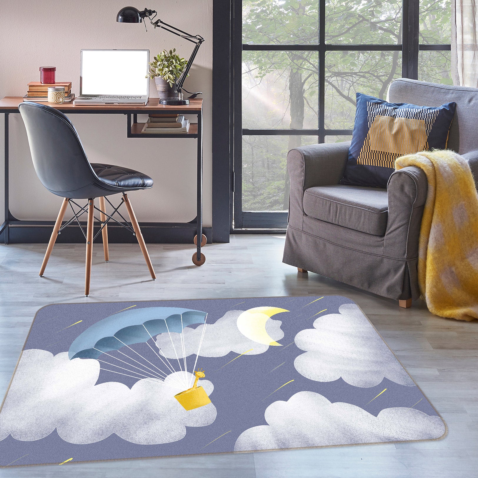 3D Clouds 77062 Non Slip Rug Mat