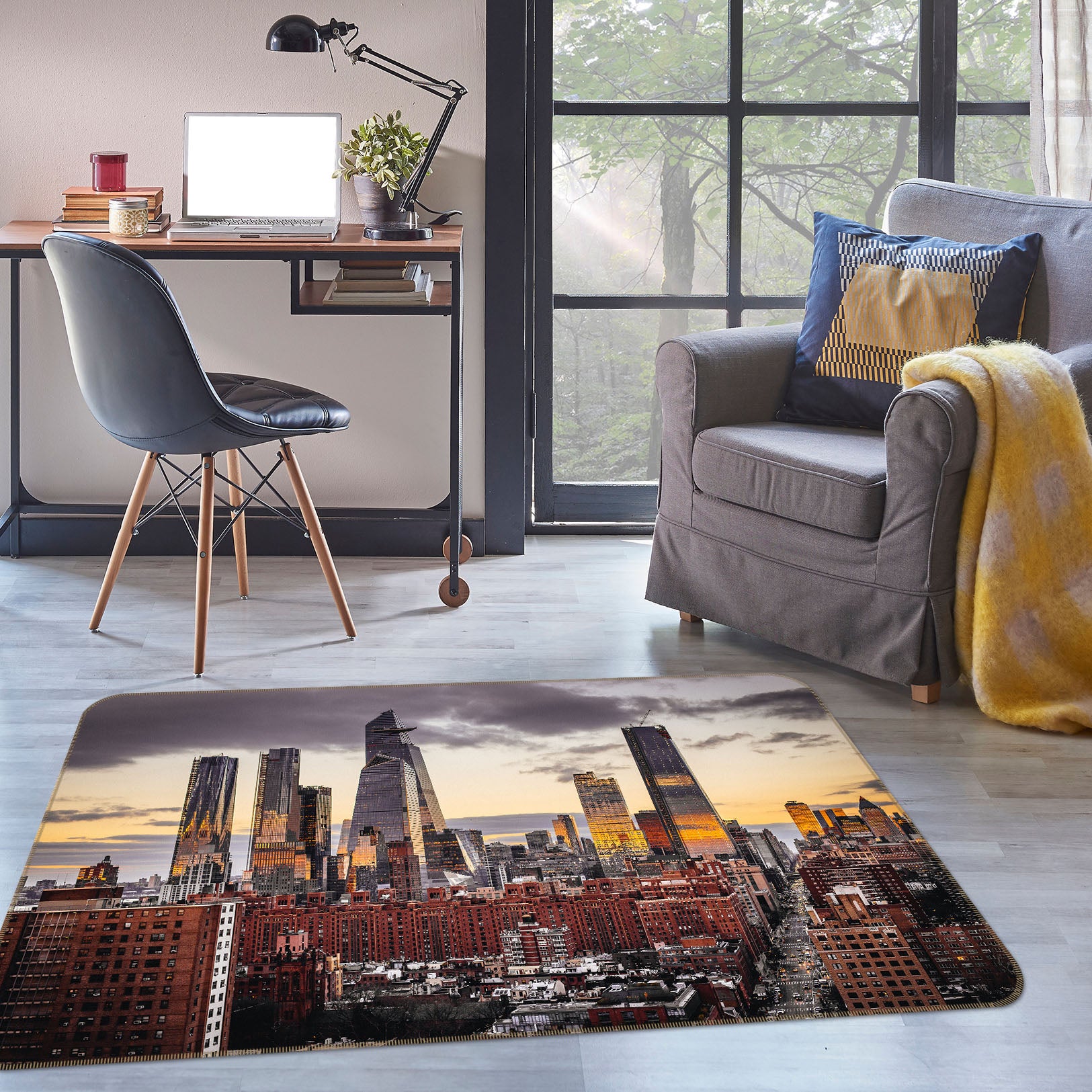 3D Urban High-Rise 29143 Non Slip Rug Mat