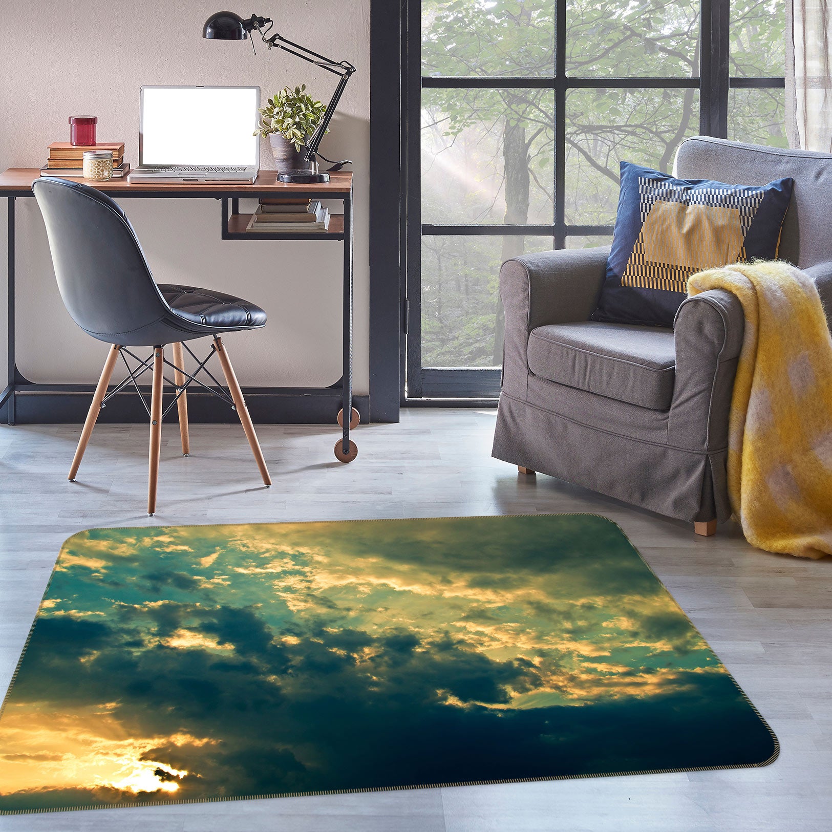 3D Clouds 75226 Non Slip Rug Mat