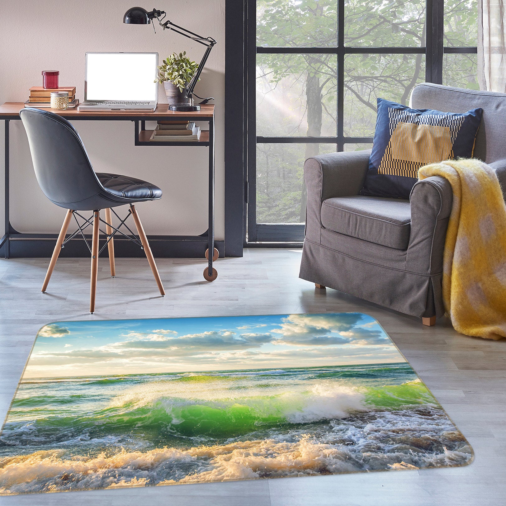 3D Waves 76296 Non Slip Rug Mat