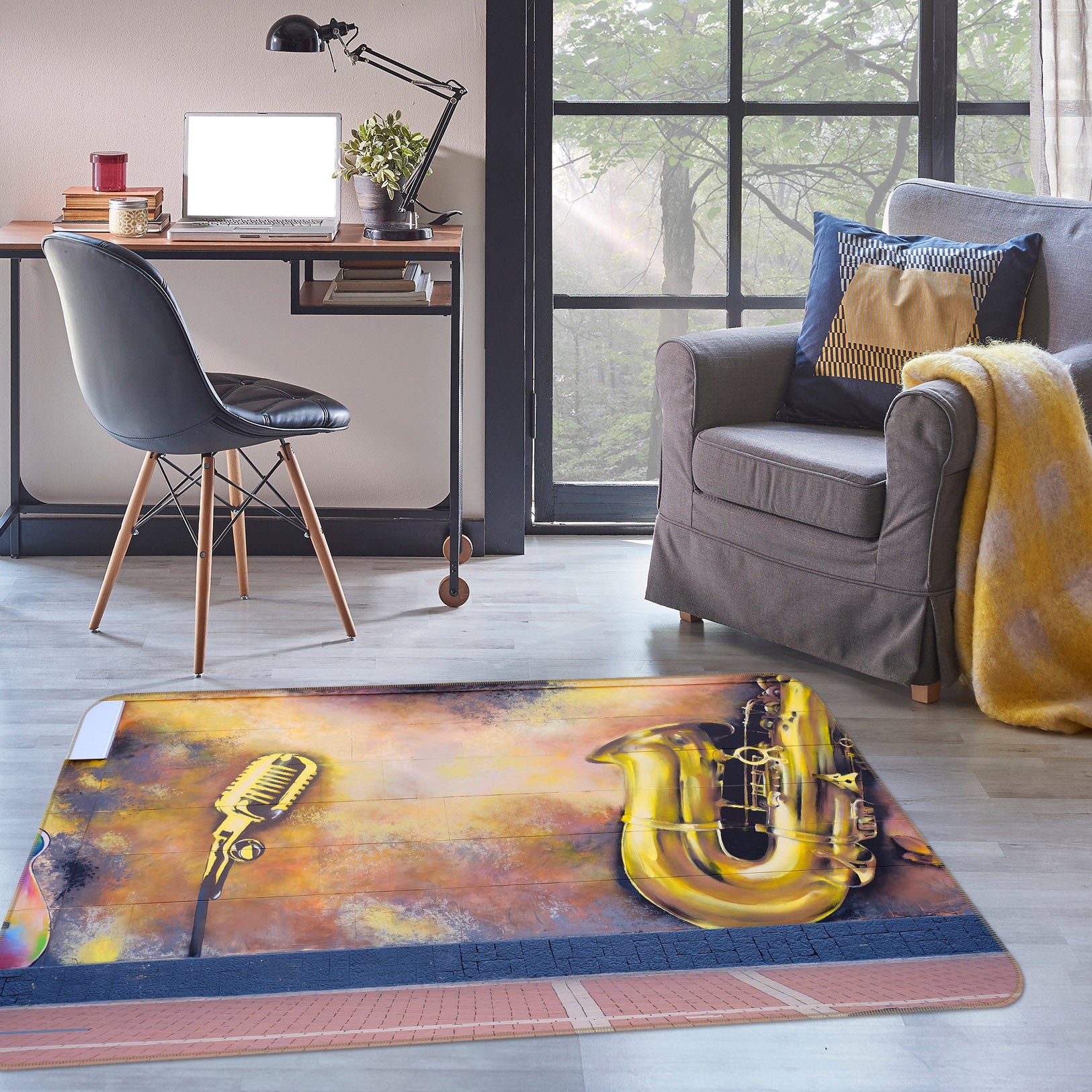 3D Saxophone 36183 Non Slip Rug Mat