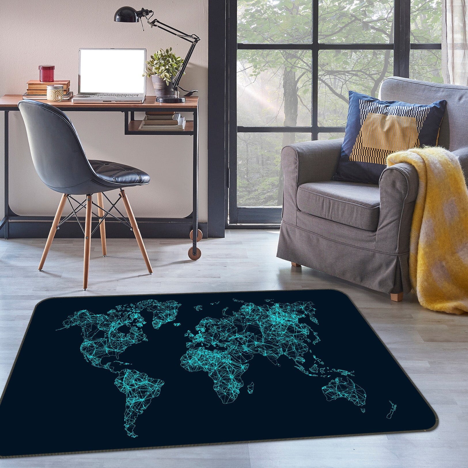 3D Night World 323 World Map Non Slip Rug Mat Mat AJ Creativity Home 