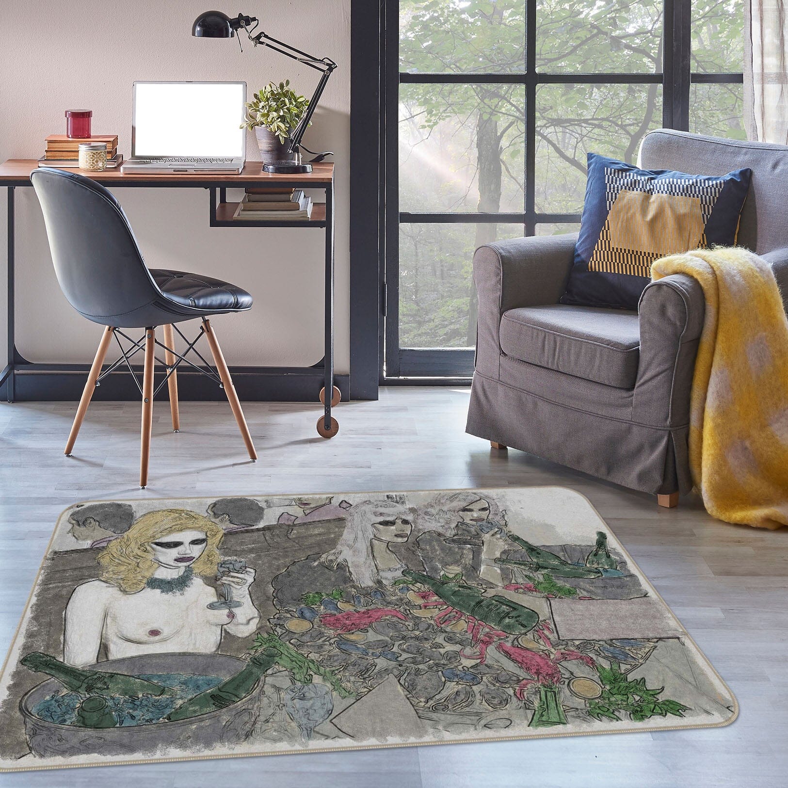 3D Girl Rose 1007 Marco Cavazzana Rug Non Slip Rug Mat Mat AJ Creativity Home 