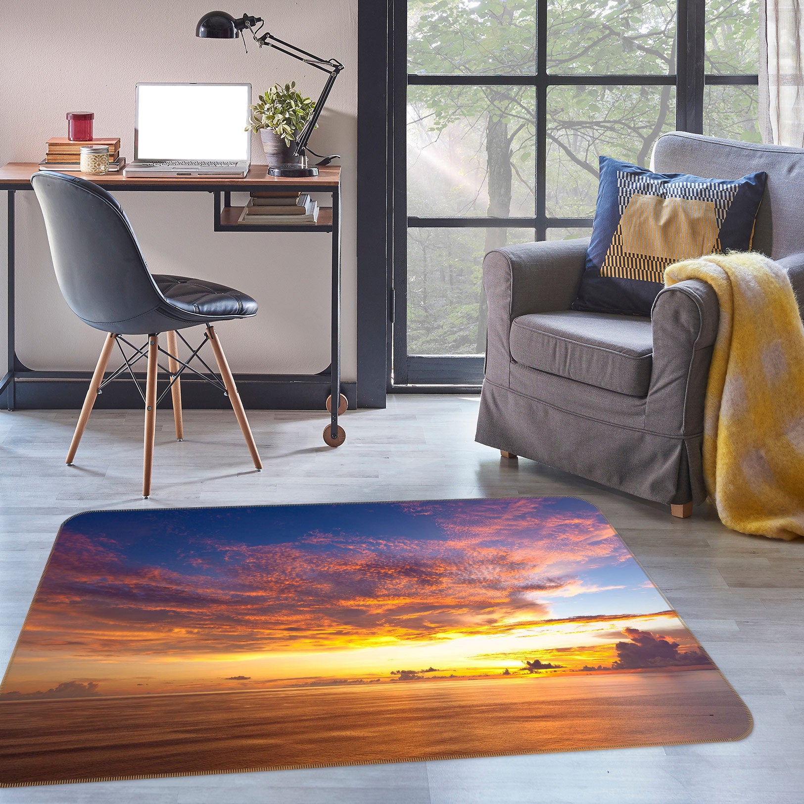 3D Sky Clouds 75236 Non Slip Rug Mat