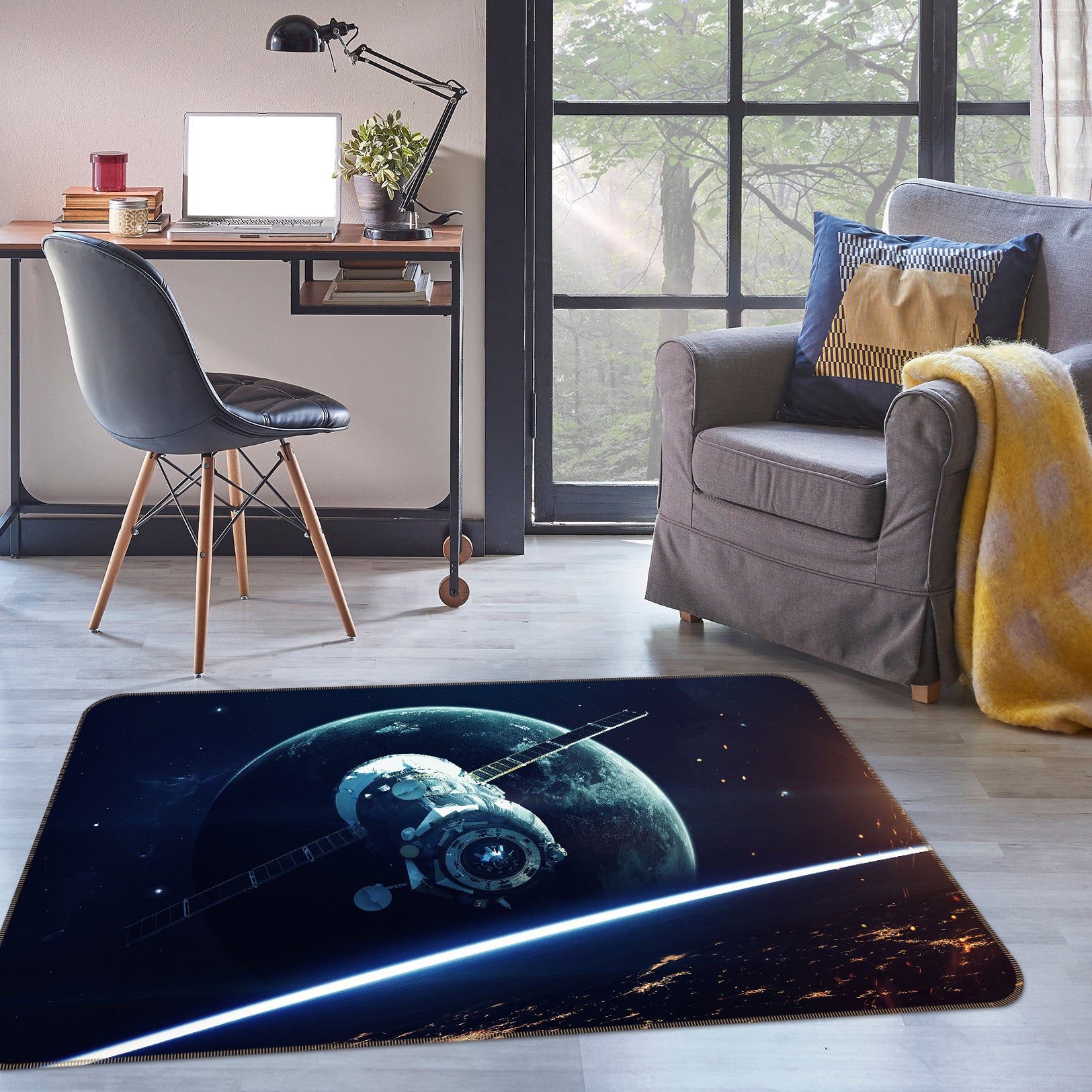 3D Planet Satellite 30136 Non Slip Rug Mat