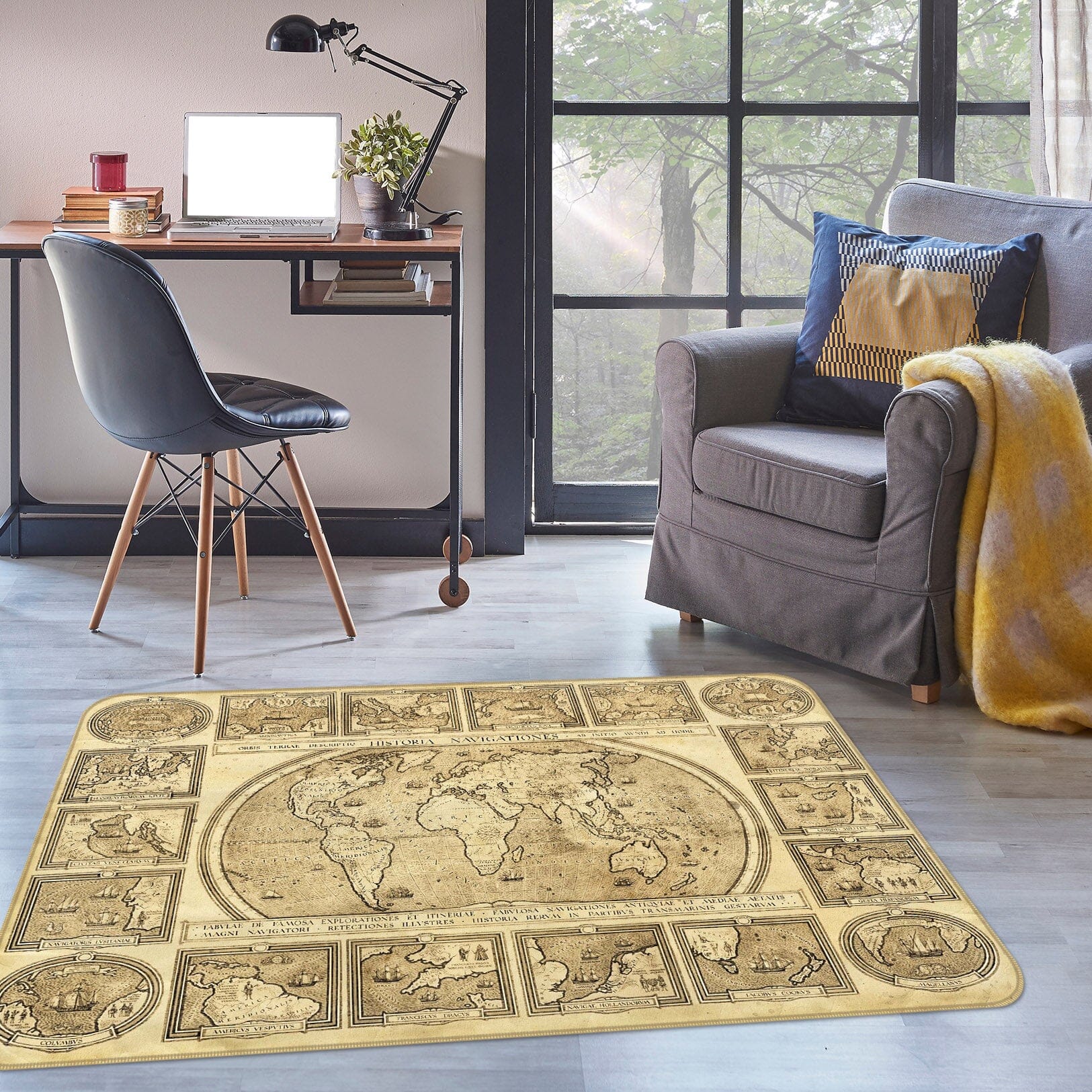 3D Precision Painting 216 World Map Non Slip Rug Mat Mat AJ Creativity Home 