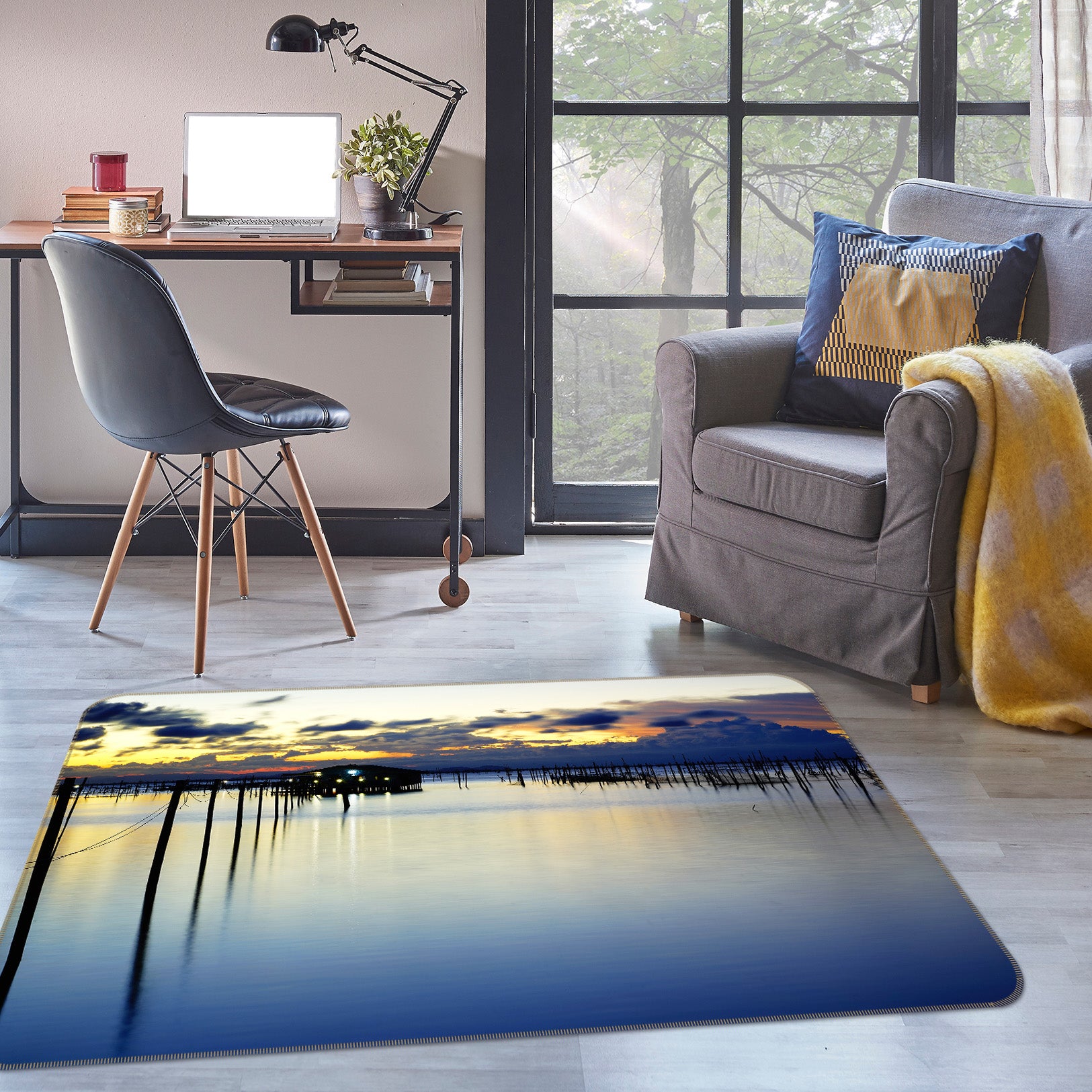 3D River Water 35101 Non Slip Rug Mat