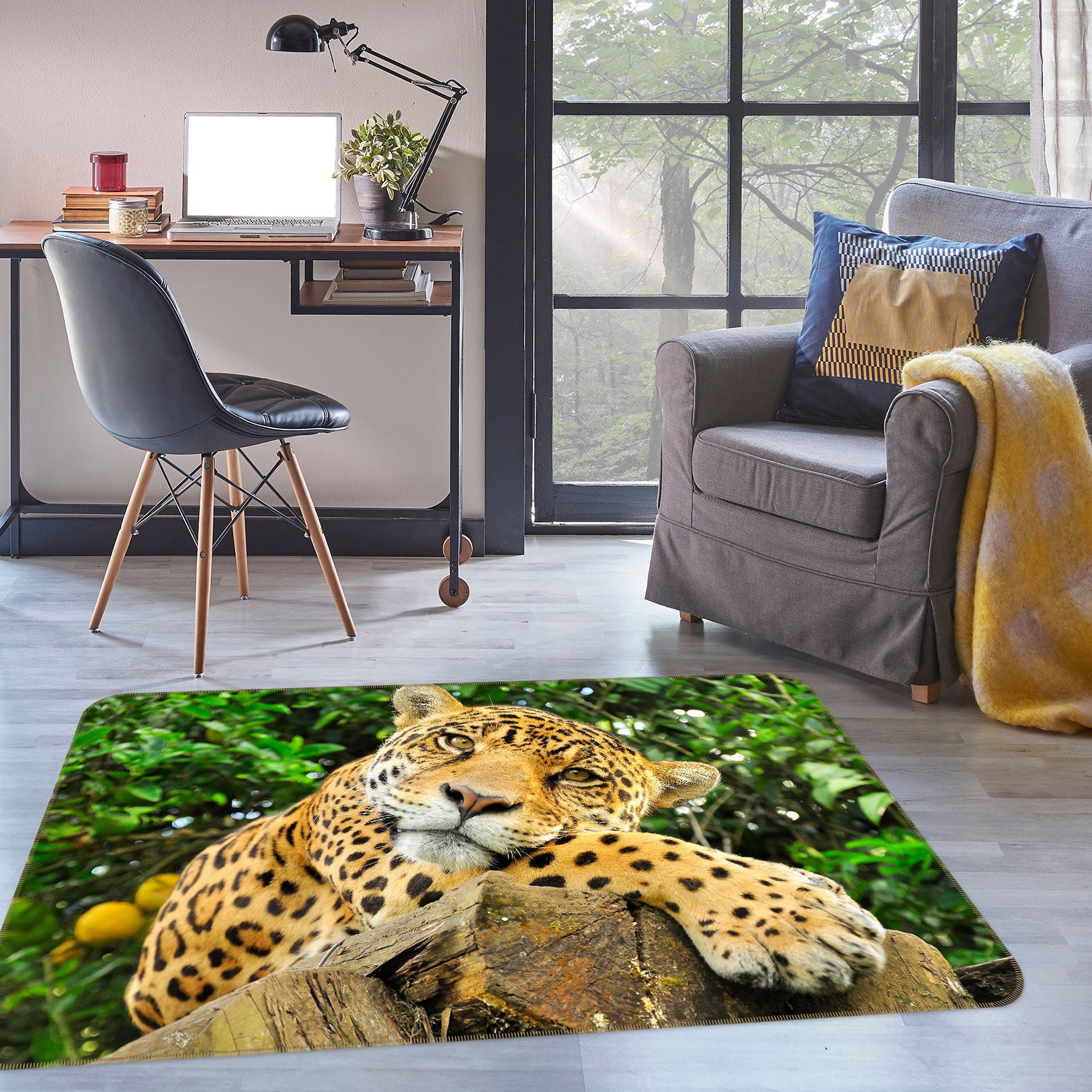 3D Leopard 30018 Non Slip Rug Mat