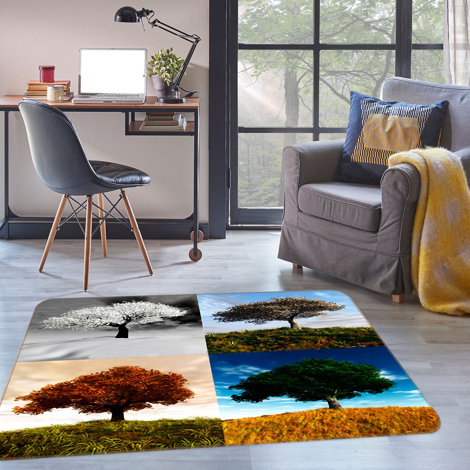 3D Trees 75243 Non Slip Rug Mat