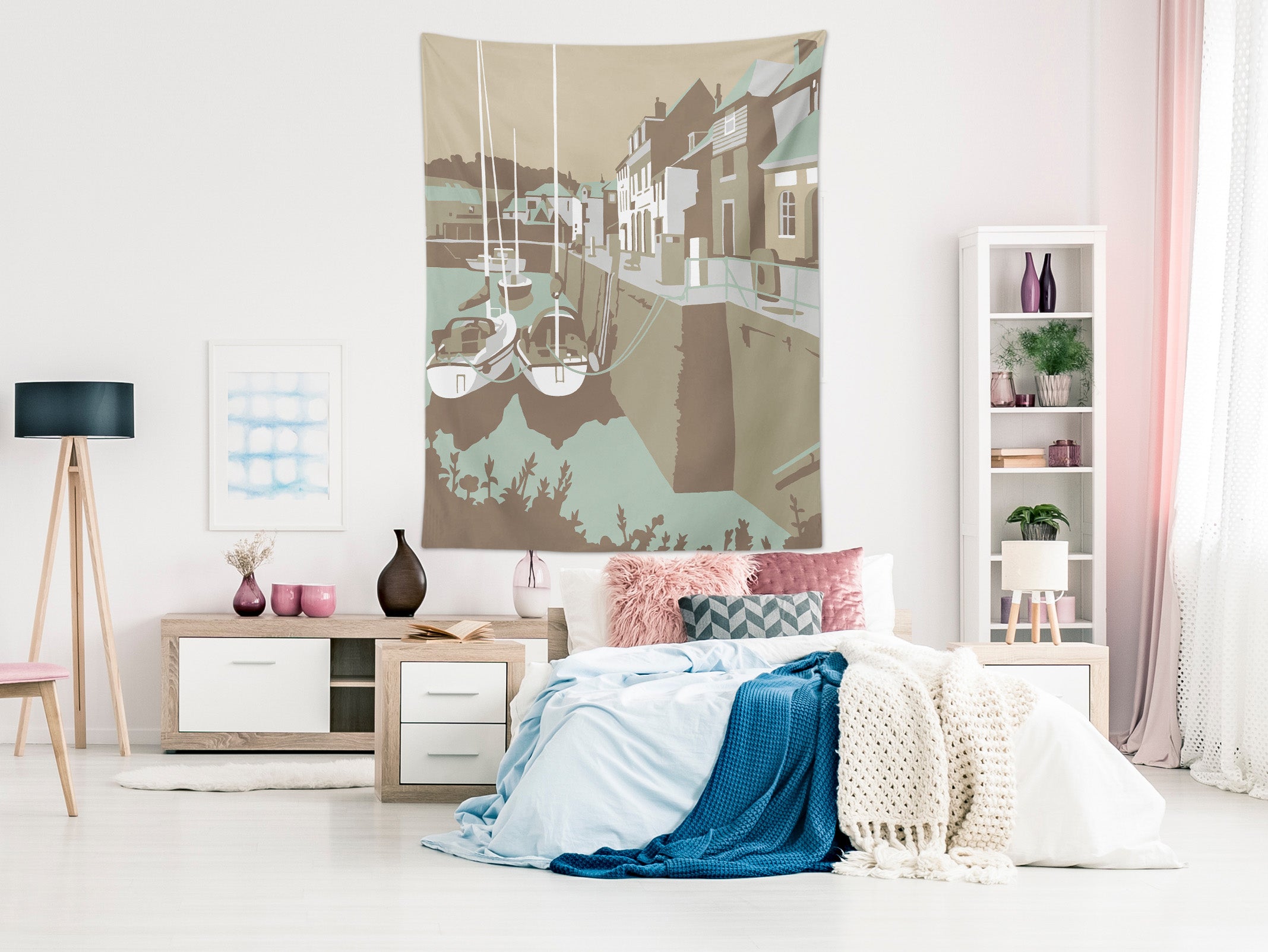 3D House Fishing Boat 5354 Steve Read Tapestry Hanging Cloth Hang