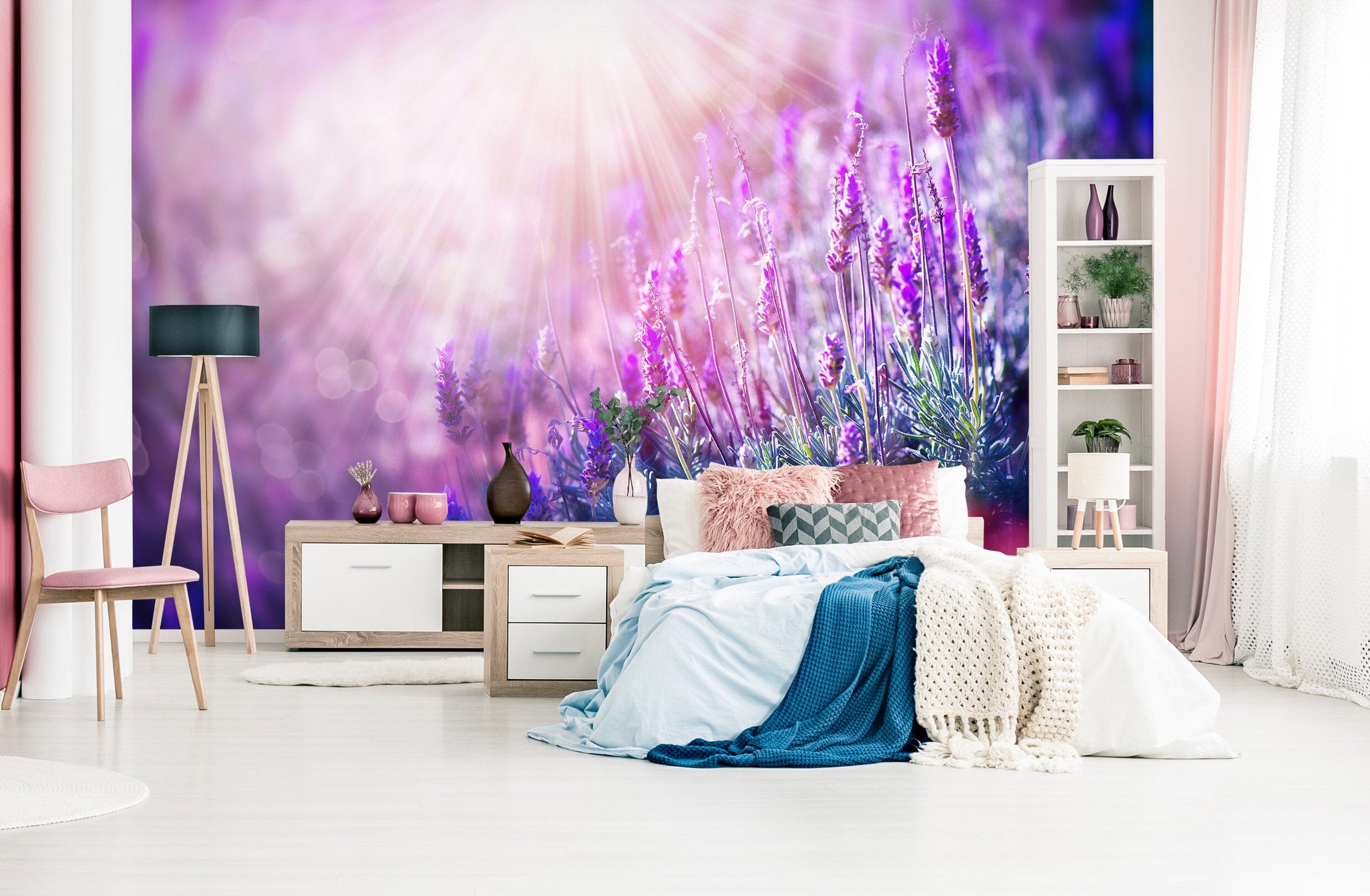 3D Sun lavender 1105 Wall Murals Wallpaper AJ Wallpaper 2 