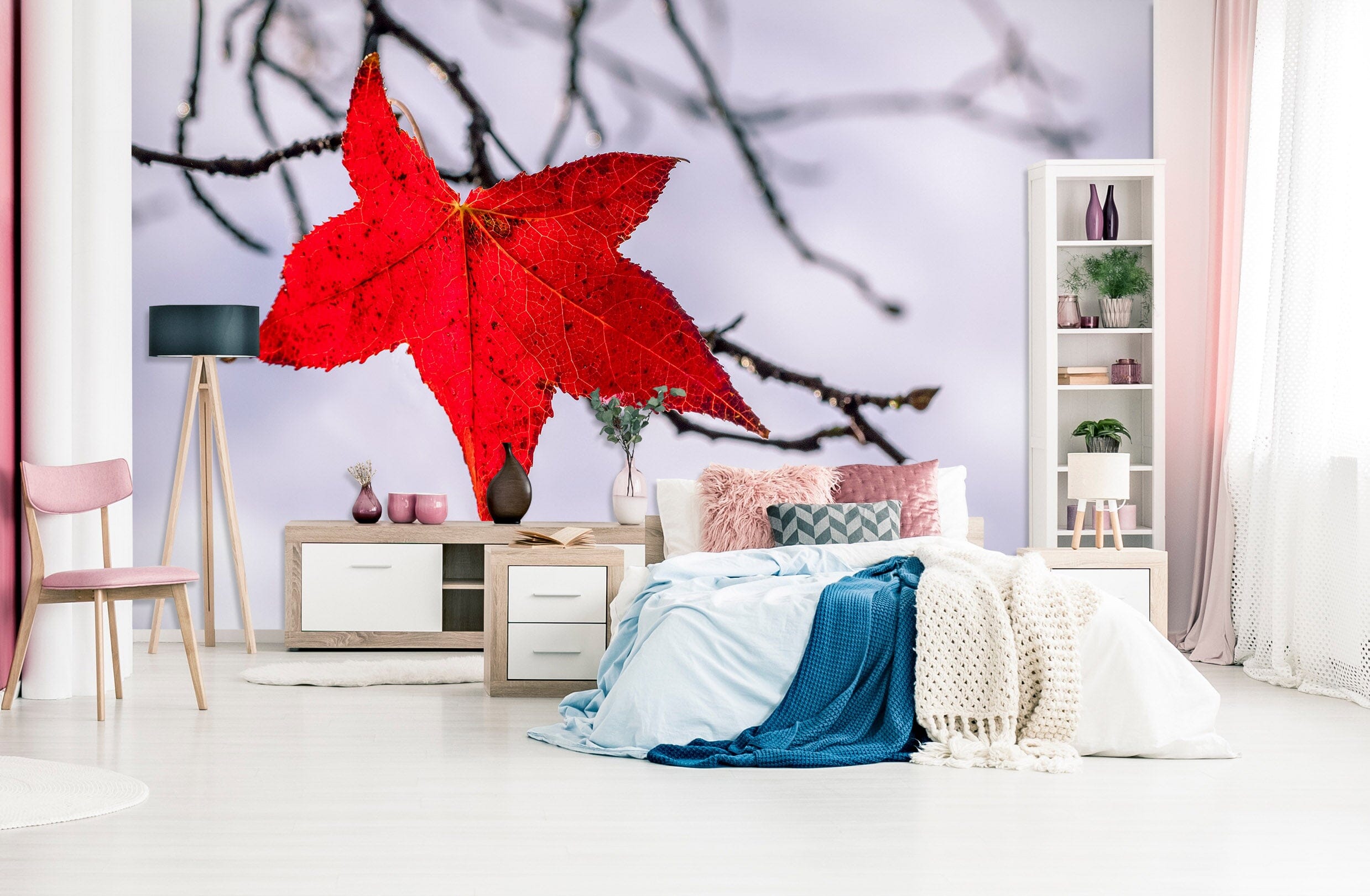 3D Red Leaf 1422 Marco Carmassi Wall Mural Wall Murals Wallpaper AJ Wallpaper 2 