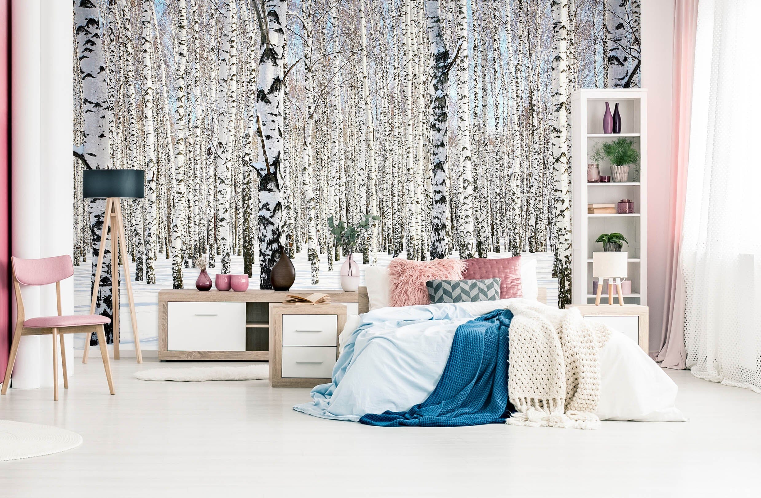 3D White Snow Tree 1112 Wall Murals Wallpaper AJ Wallpaper 2 