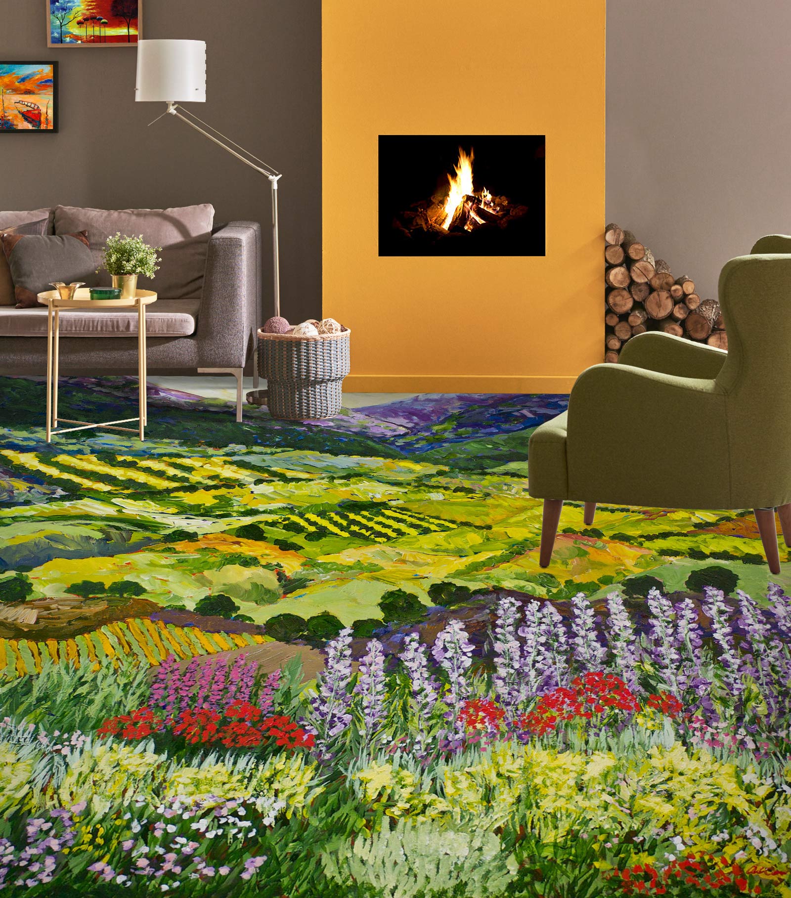 3D Meadow Flowers 9602 Allan P. Friedlander Floor Mural
