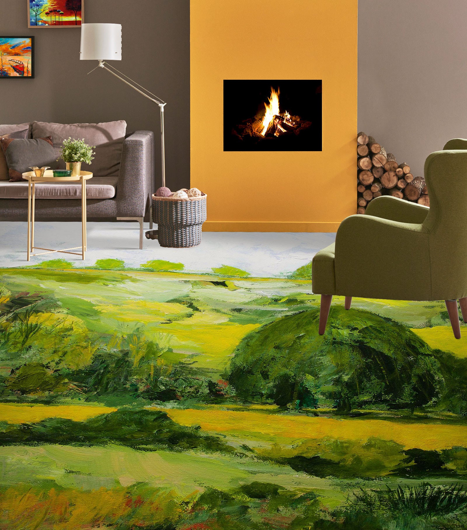 3D Grassland 9647 Allan P. Friedlander Floor Mural