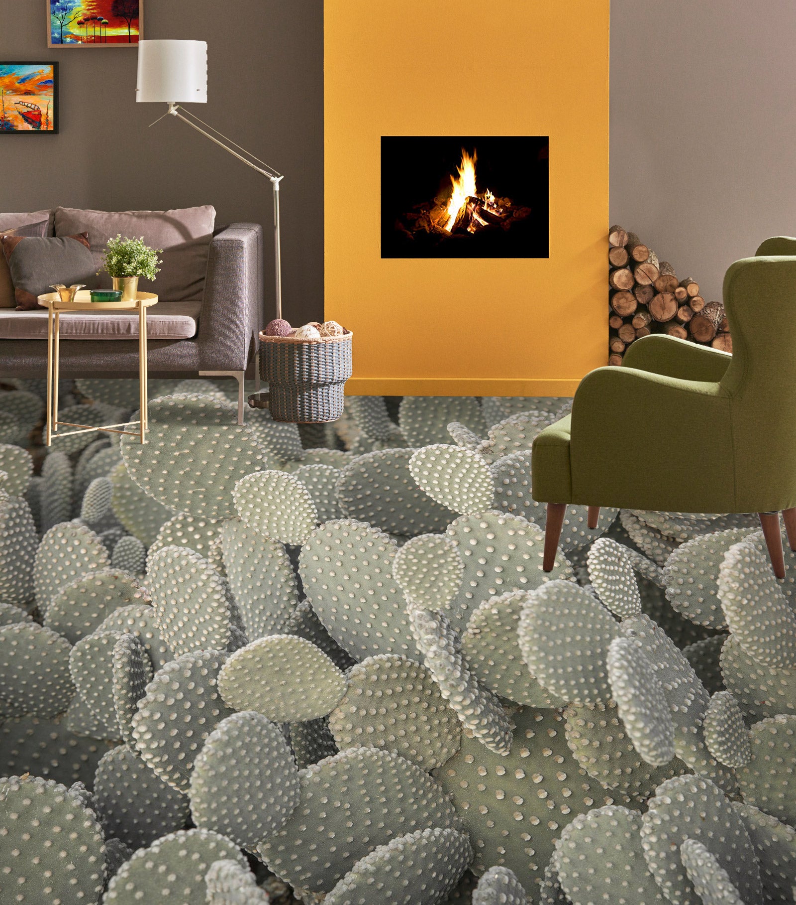 3D Cactus 9850 Assaf Frank Floor Mural