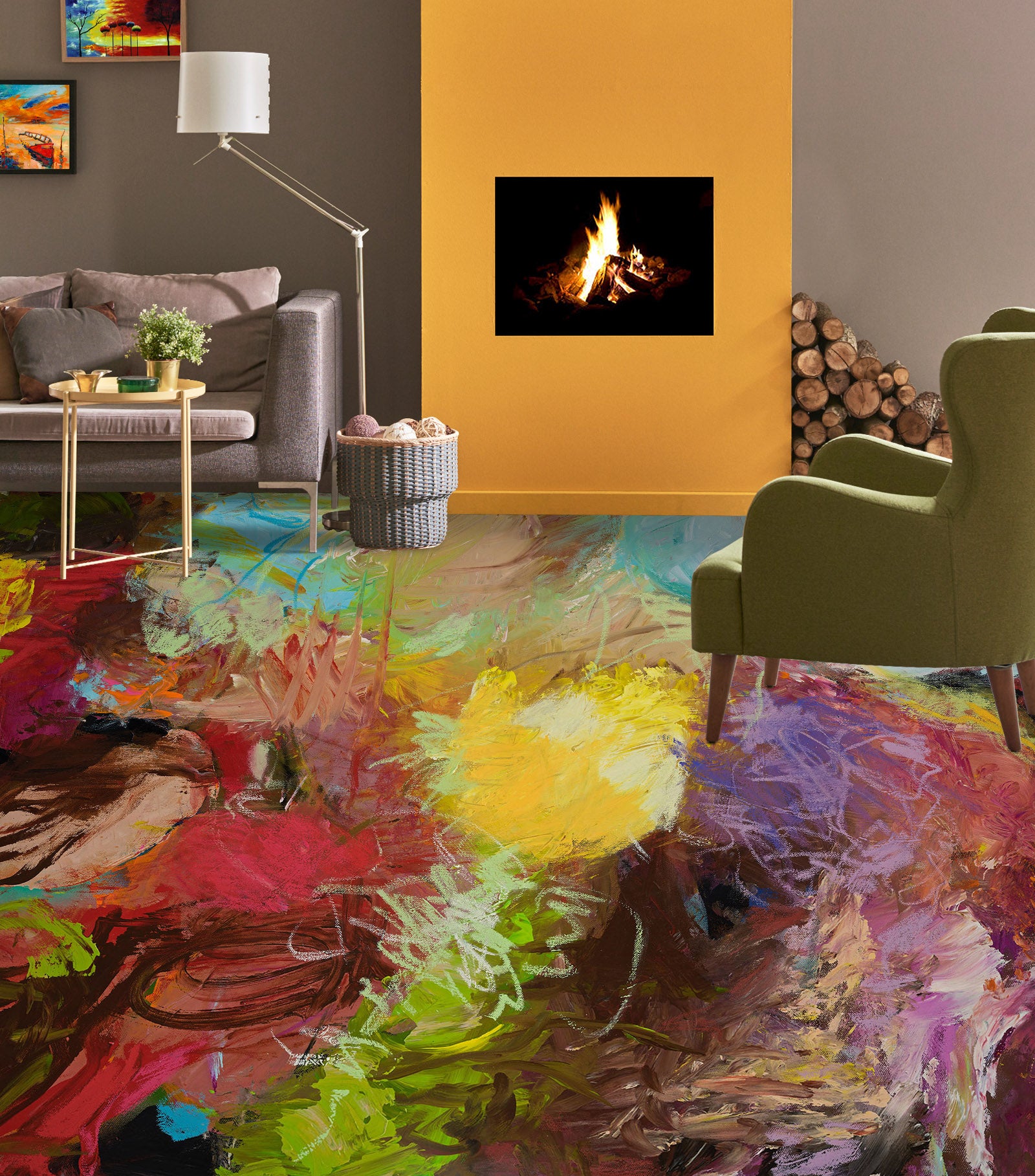 3D Colorful Texture 9936 Allan P. Friedlander Floor Mural