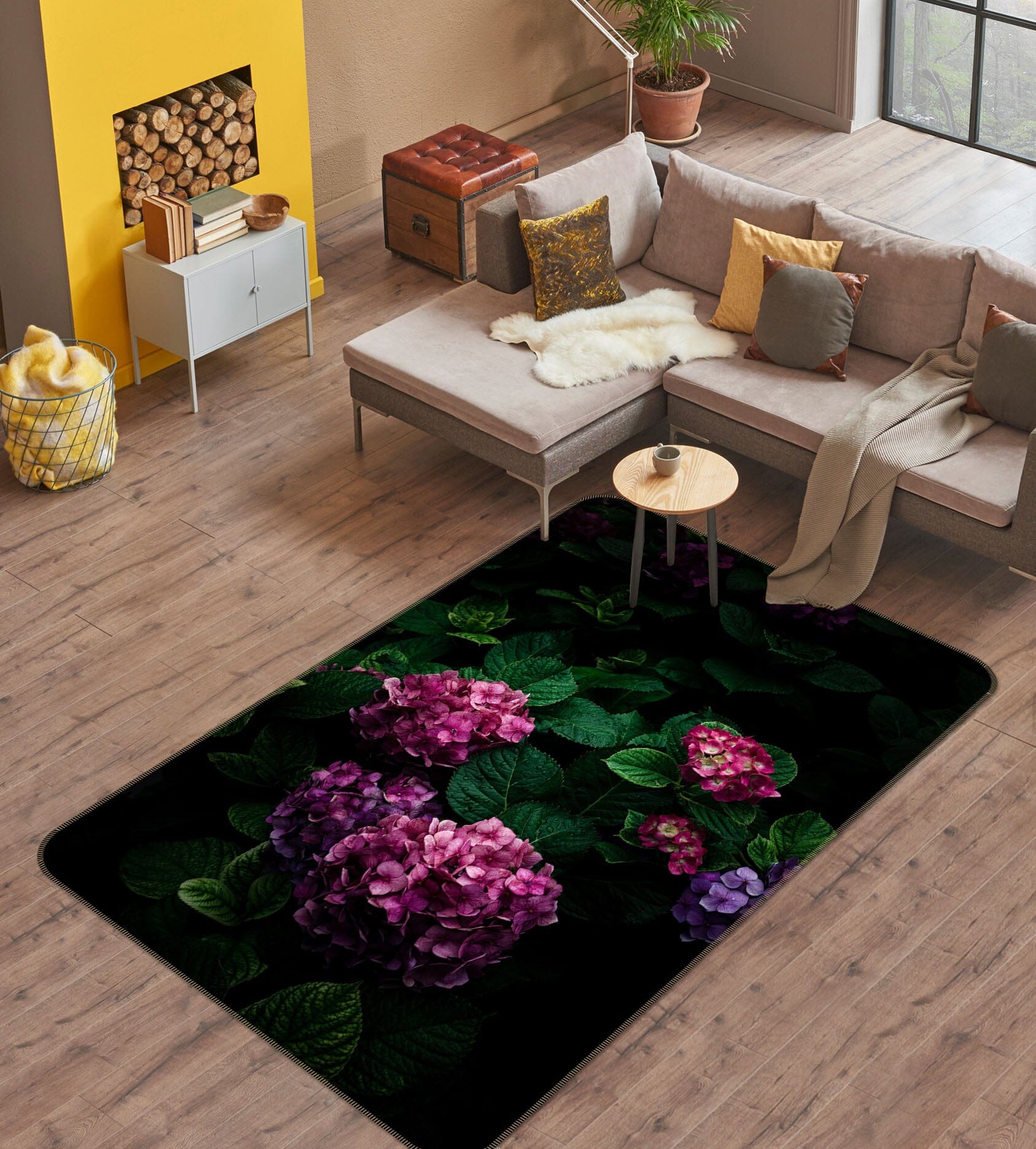 3D Pink Hydrangea 1009 Noirblanc777 Rug Non Slip Rug Mat Mat AJ Creativity Home 