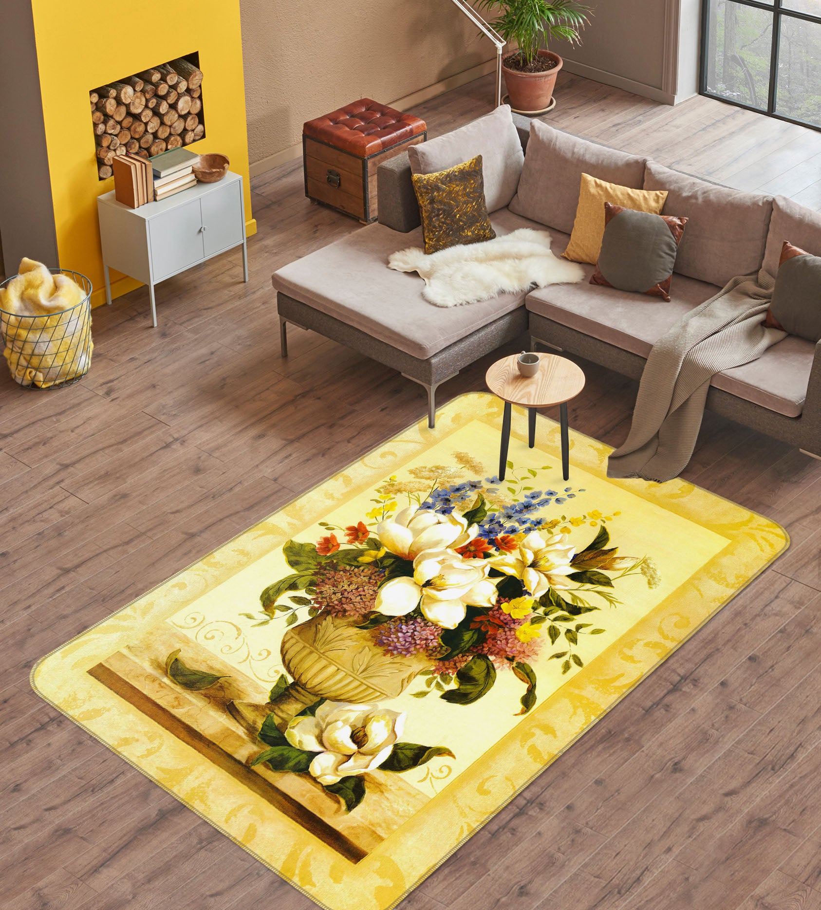 3D Vase Flowers 32103 Non Slip Rug Mat