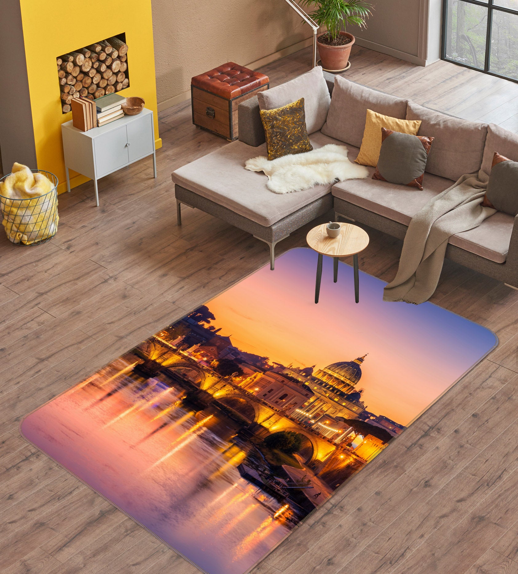 3D Night City 29237 Non Slip Rug Mat