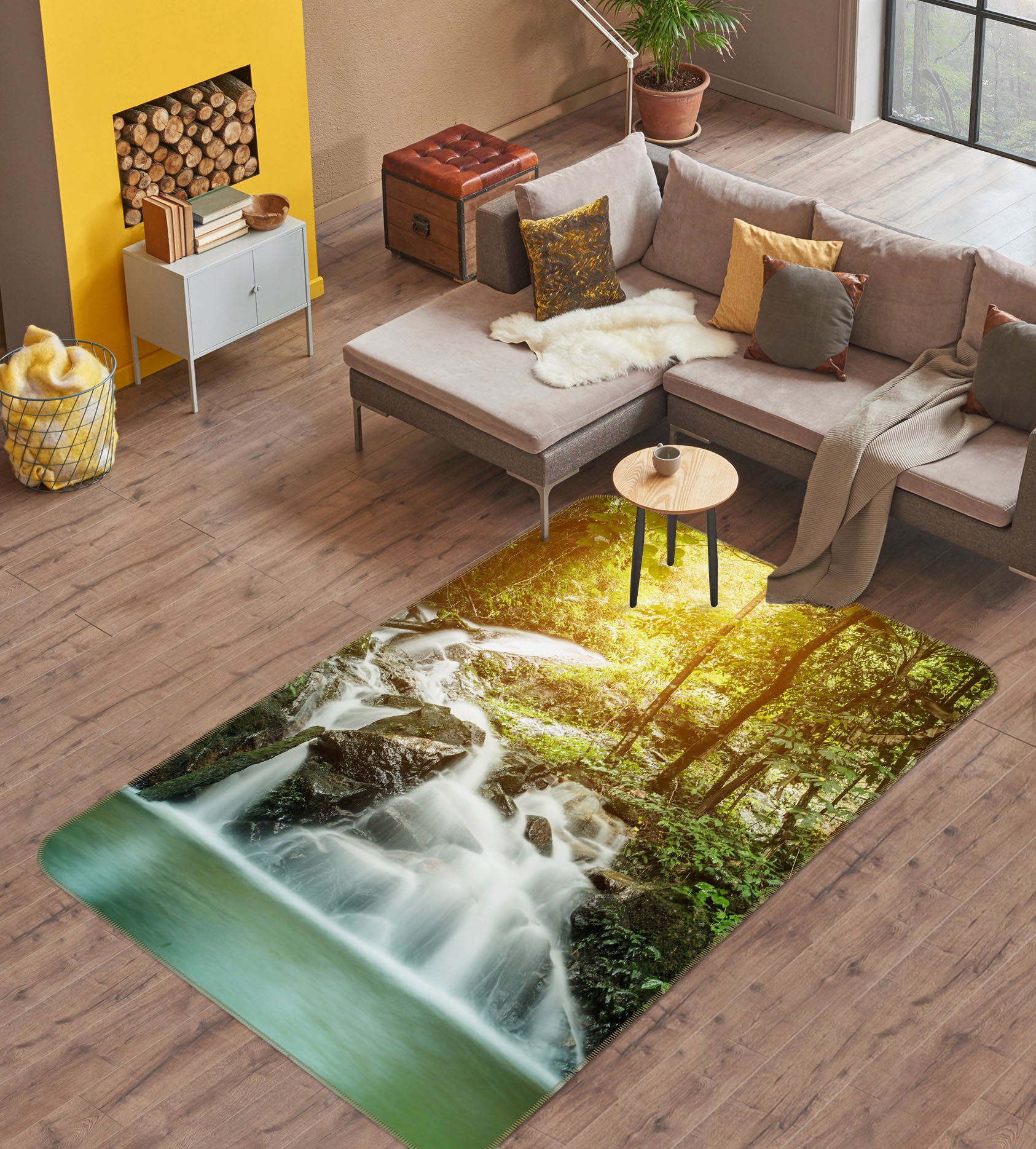 3D Rapids Waterfall 26164 Non Slip Rug Mat