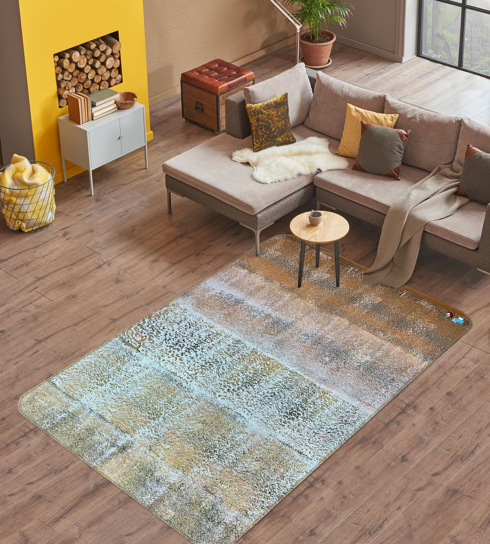 3D Retro Color 3051 Skromova Marina Rug Non Slip Rug Mat