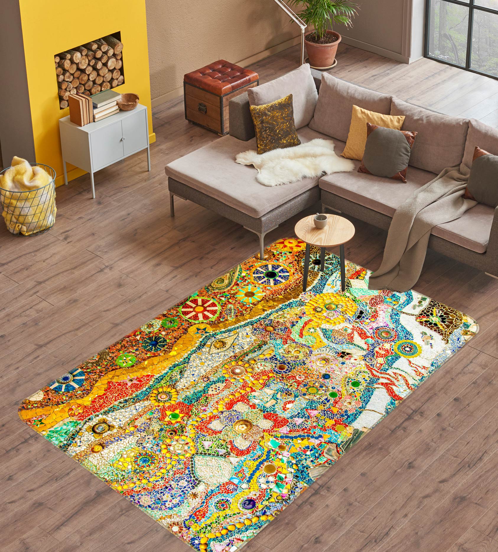 3D Color Pattern 33013 Non Slip Rug Mat