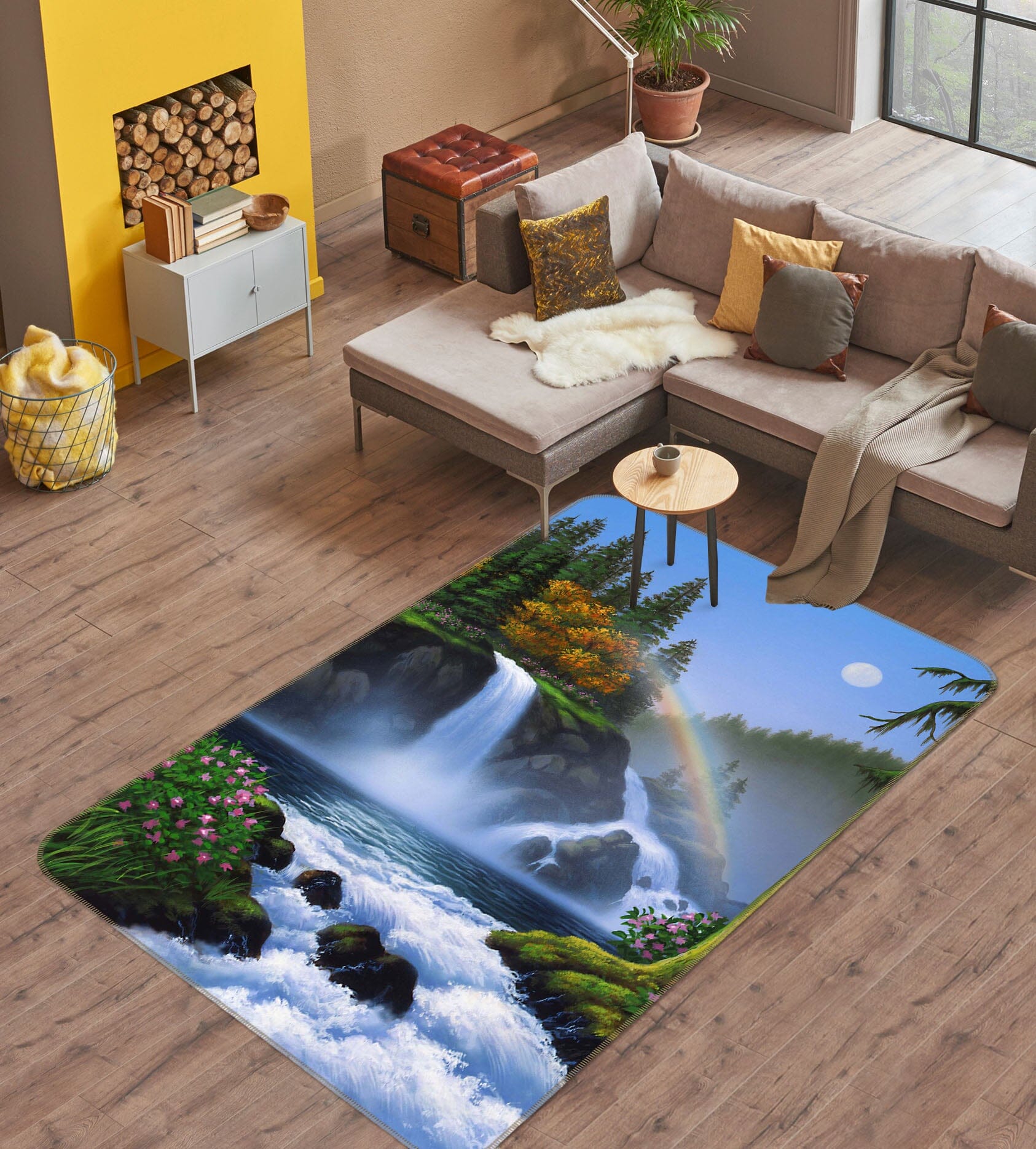 3D Waterfall 1078 Jerry LoFaro Rug Non Slip Rug Mat Mat AJ Creativity Home 