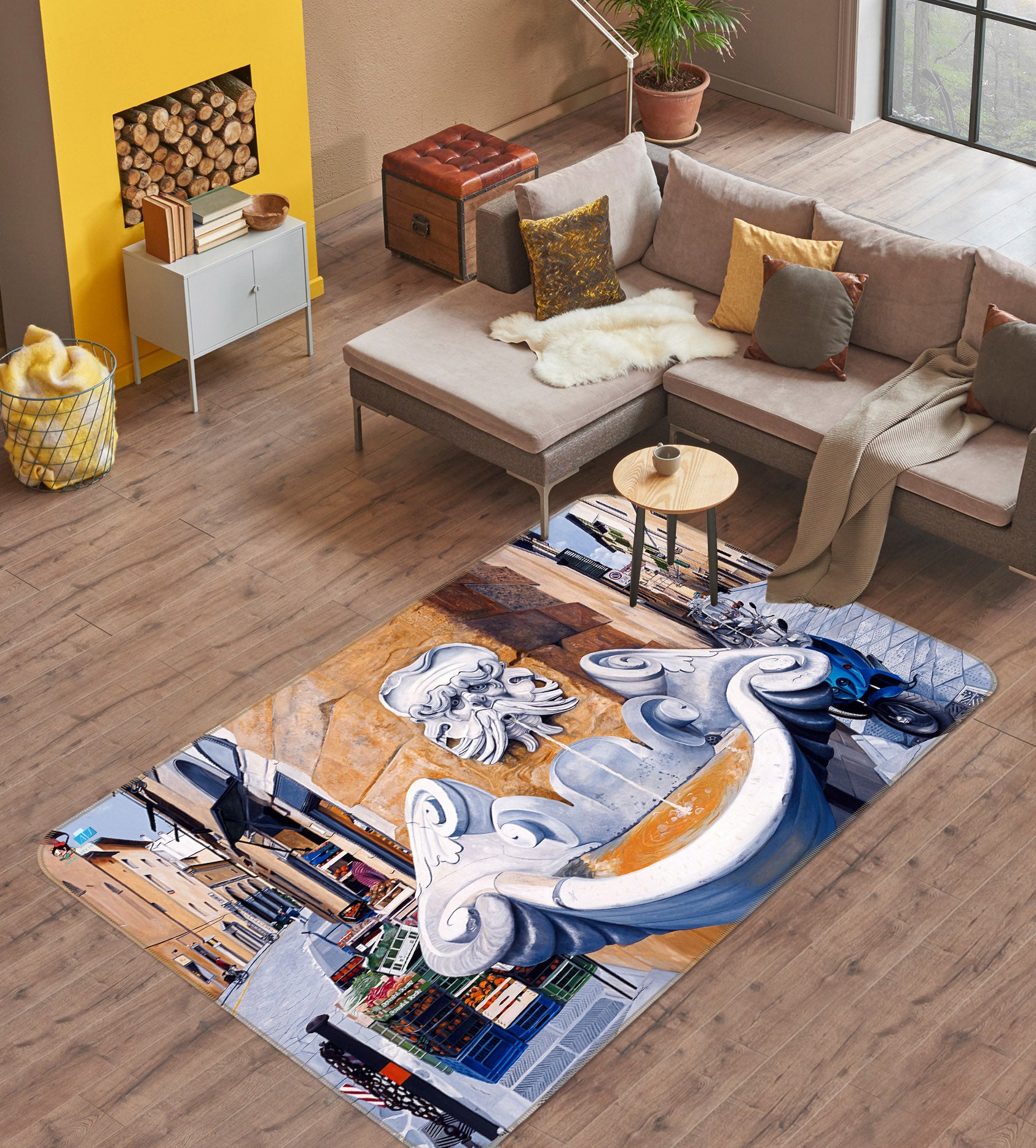 3D Pattern Building 11140 Matthew Holden Bates Rug Non Slip Rug Mat