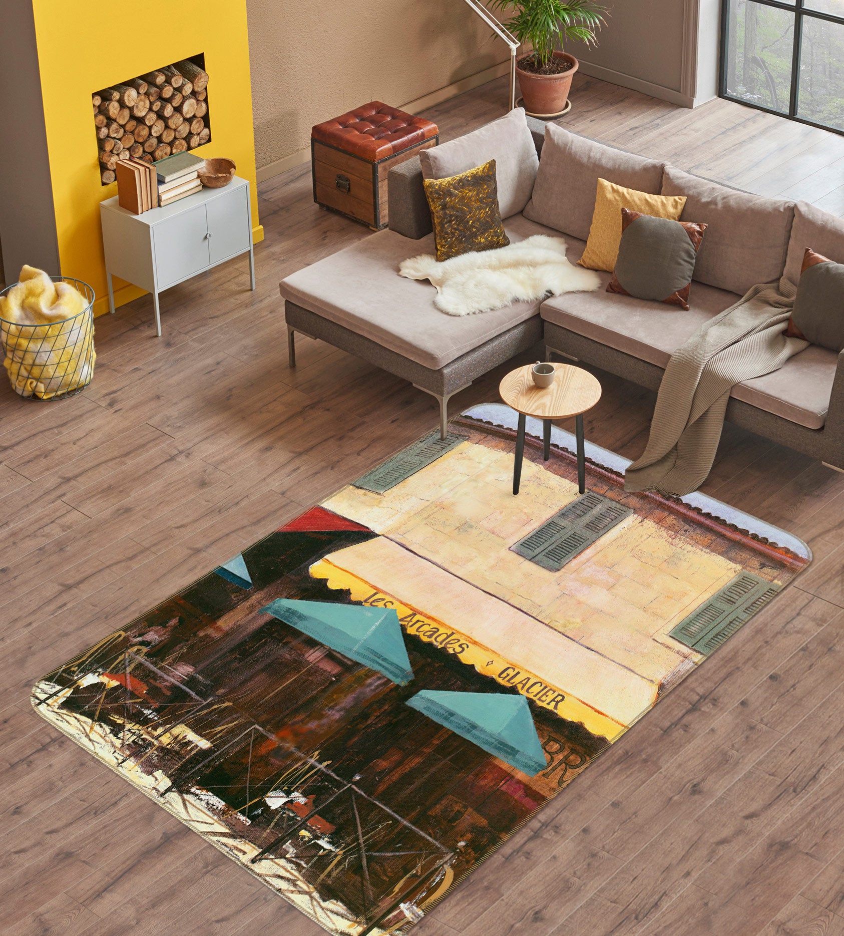 3D Shop Blue Umbrella 76140 Non Slip Rug Mat