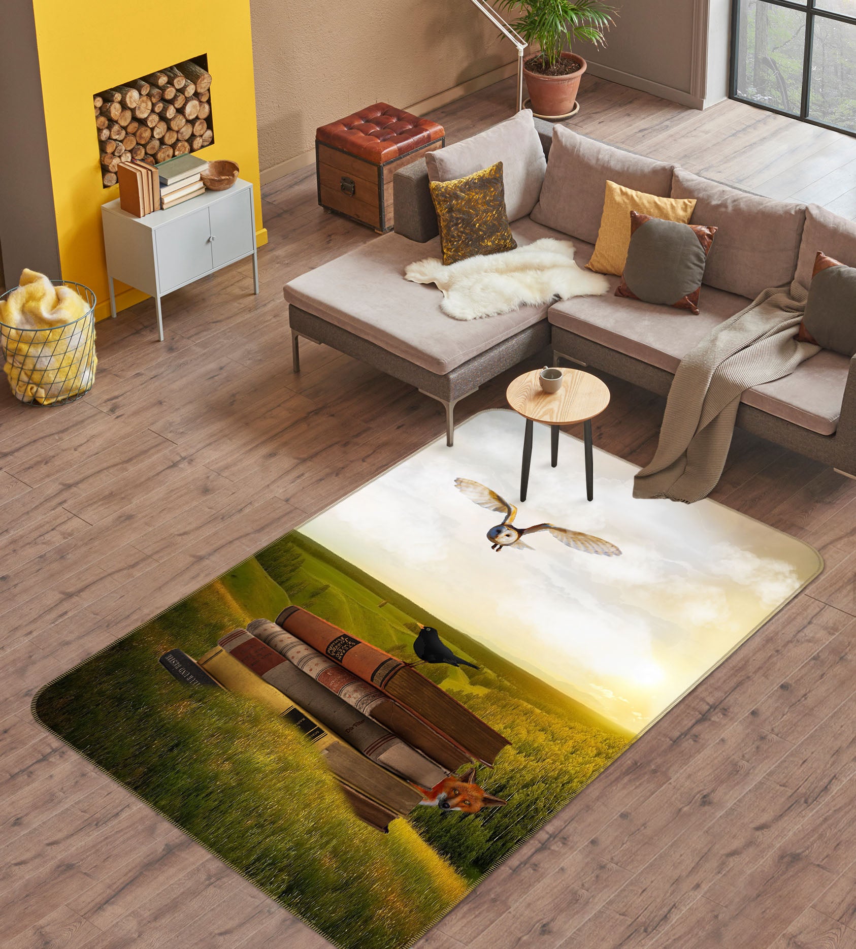 3D Owl Book 36210 Non Slip Rug Mat