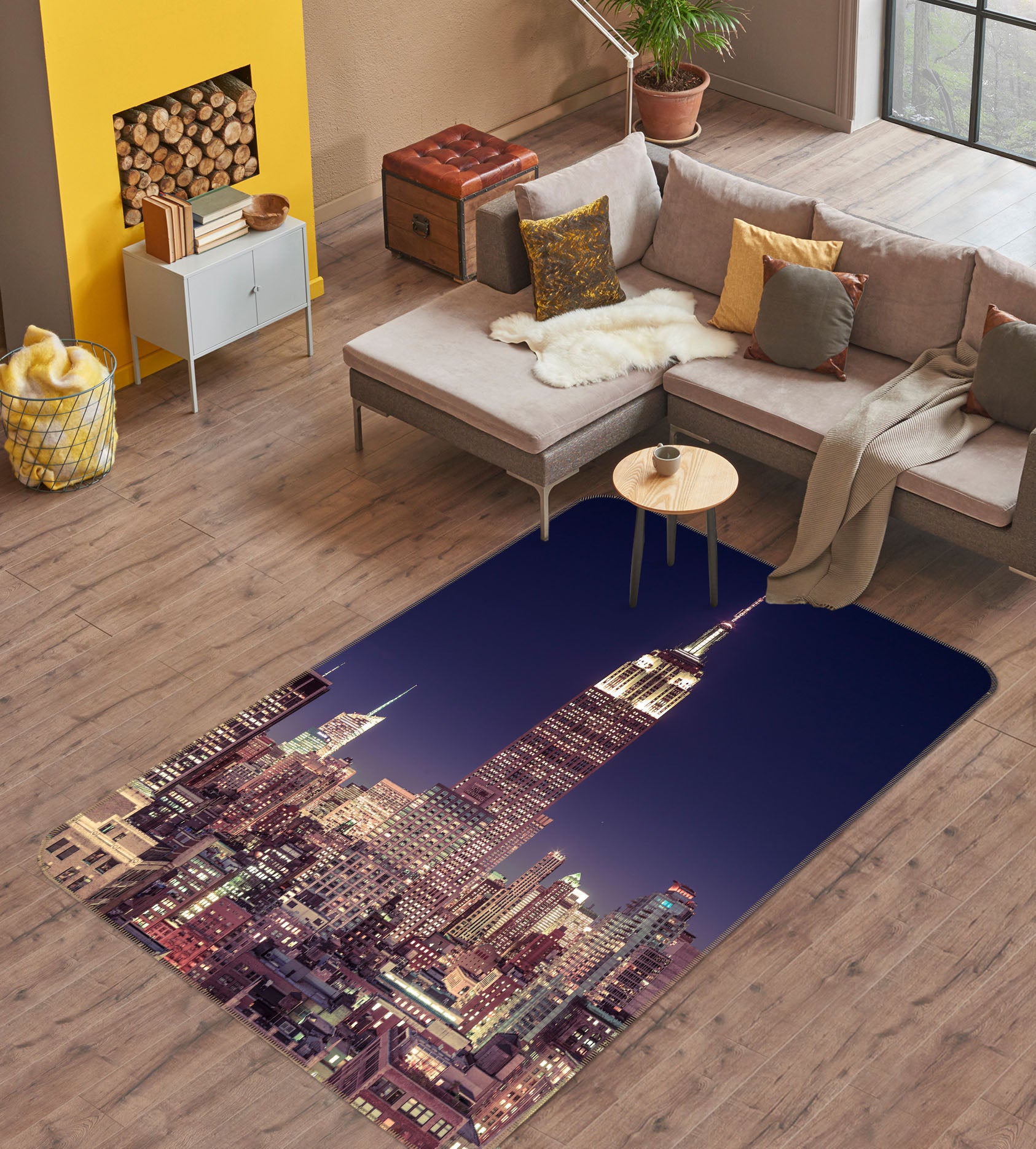3D High-Rise Building 83290 Assaf Frank Rug Non Slip Rug Mat