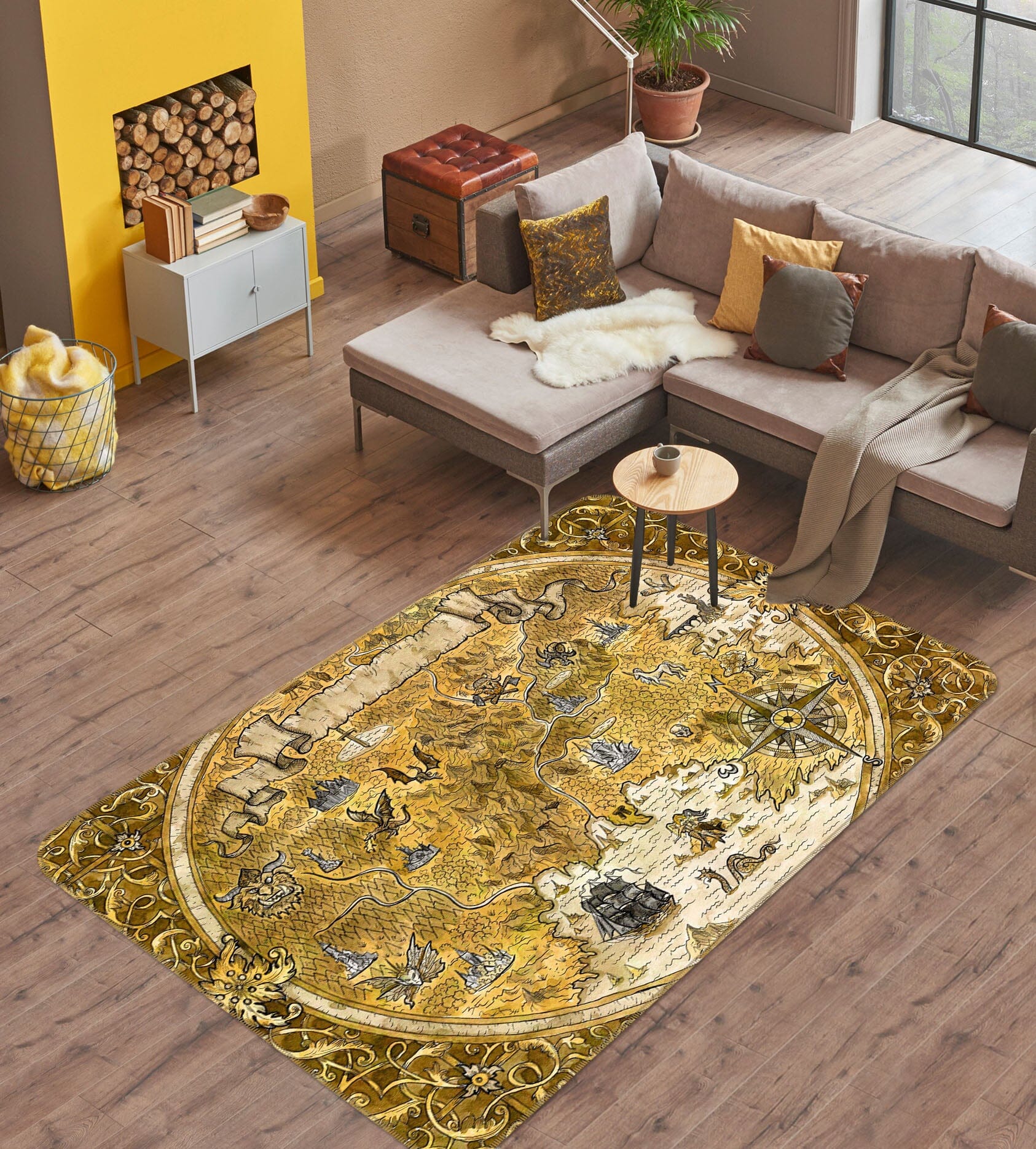 3D Complex Pattern 310 World Map Non Slip Rug Mat Mat AJ Creativity Home 