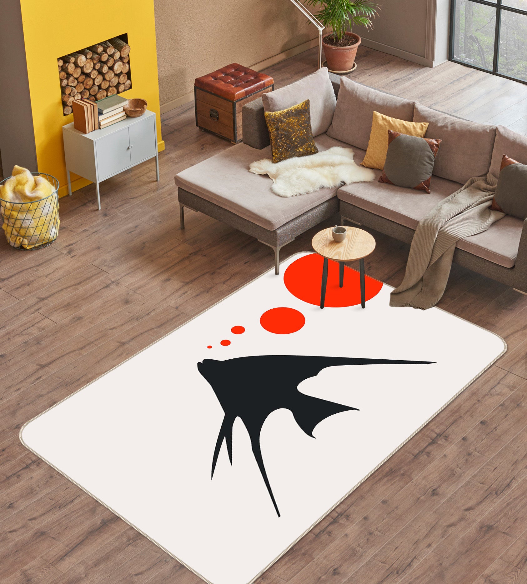 3D Fish Bubble 1015 Boris Draschoff Rug Non Slip Rug Mat