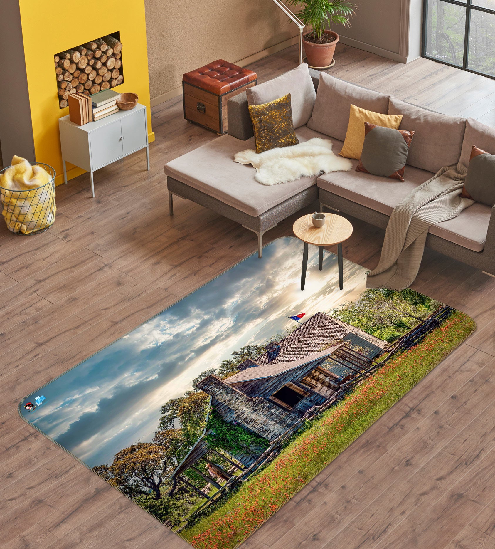 3D Grass House 5152 Beth Sheridan Rug Non Slip Rug Mat