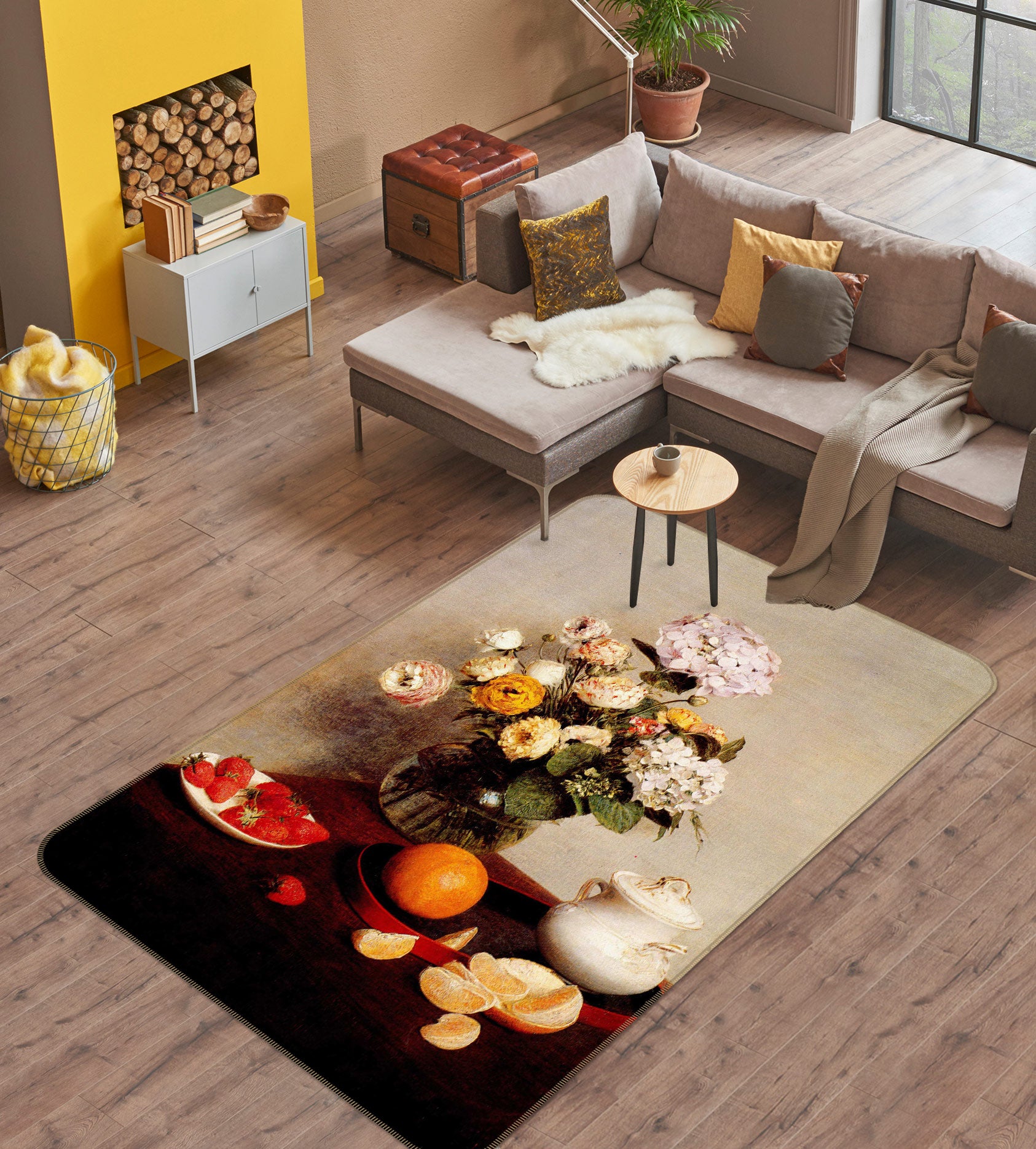 3D Color Vase Flowers 76214 Non Slip Rug Mat